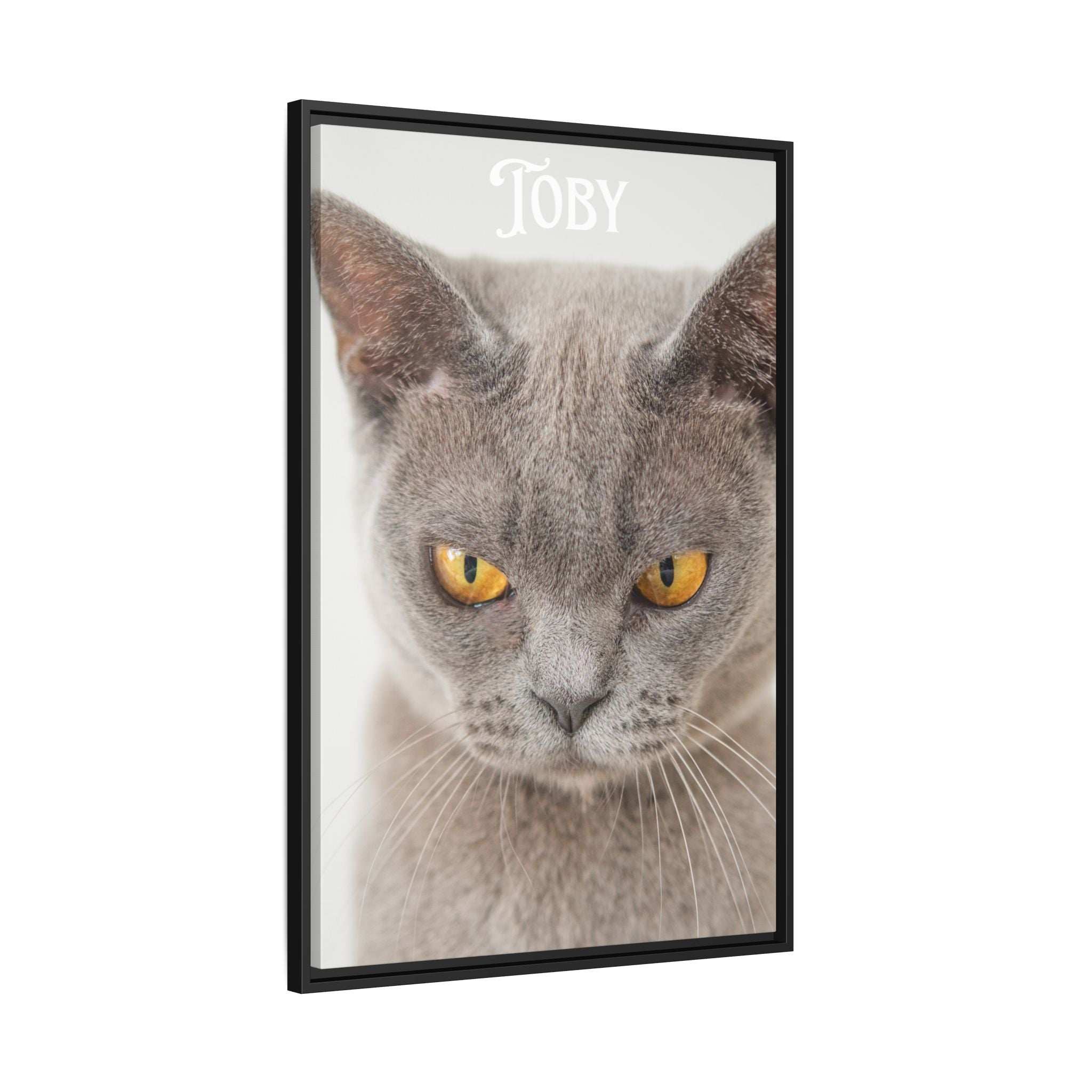Personalized Photo Wall Art - Framed Matte Canvas Print for Pet Lovers - Customizable Name Print