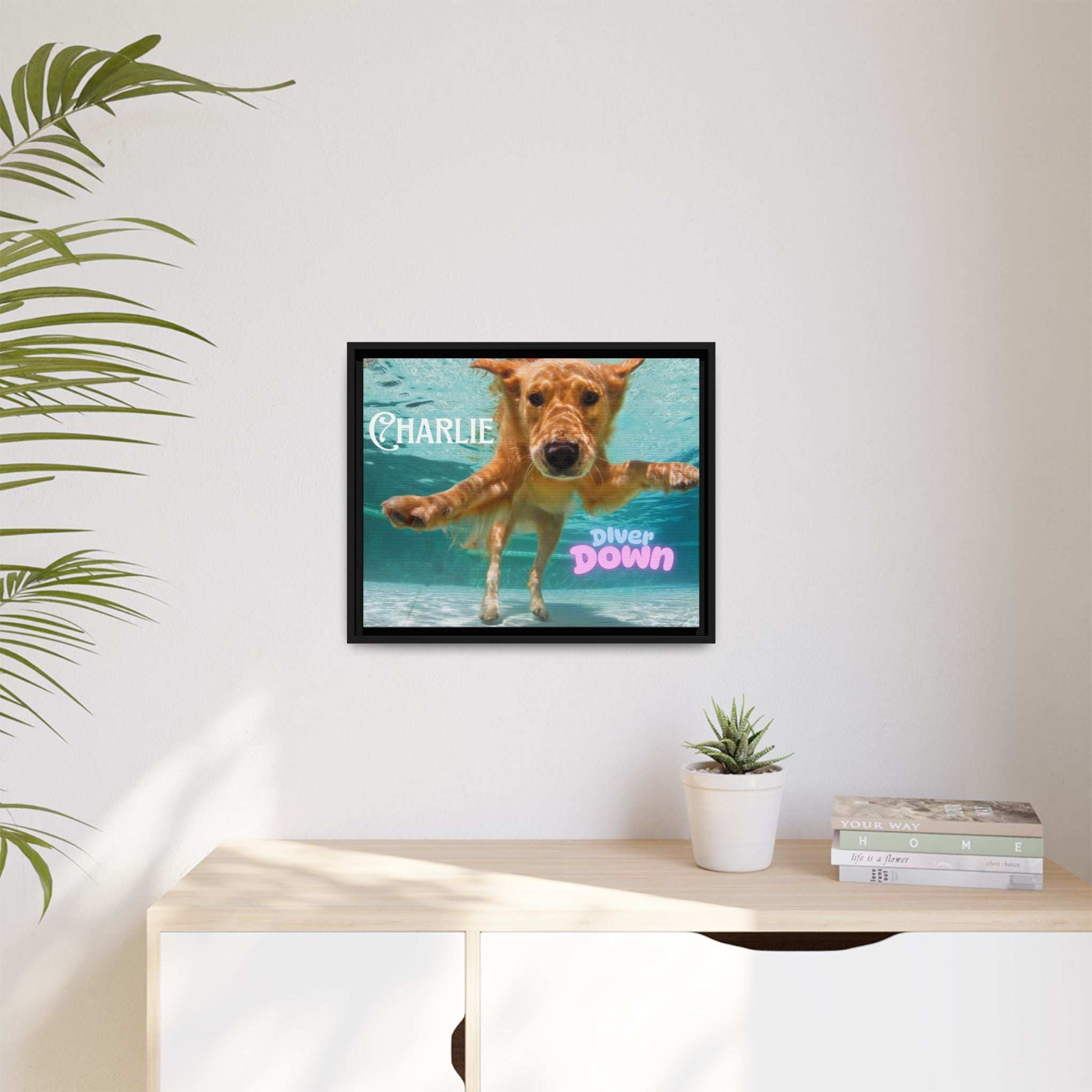 Framed Personalized Landscape Photo Canvas Wall Art - 'Add your Caption'