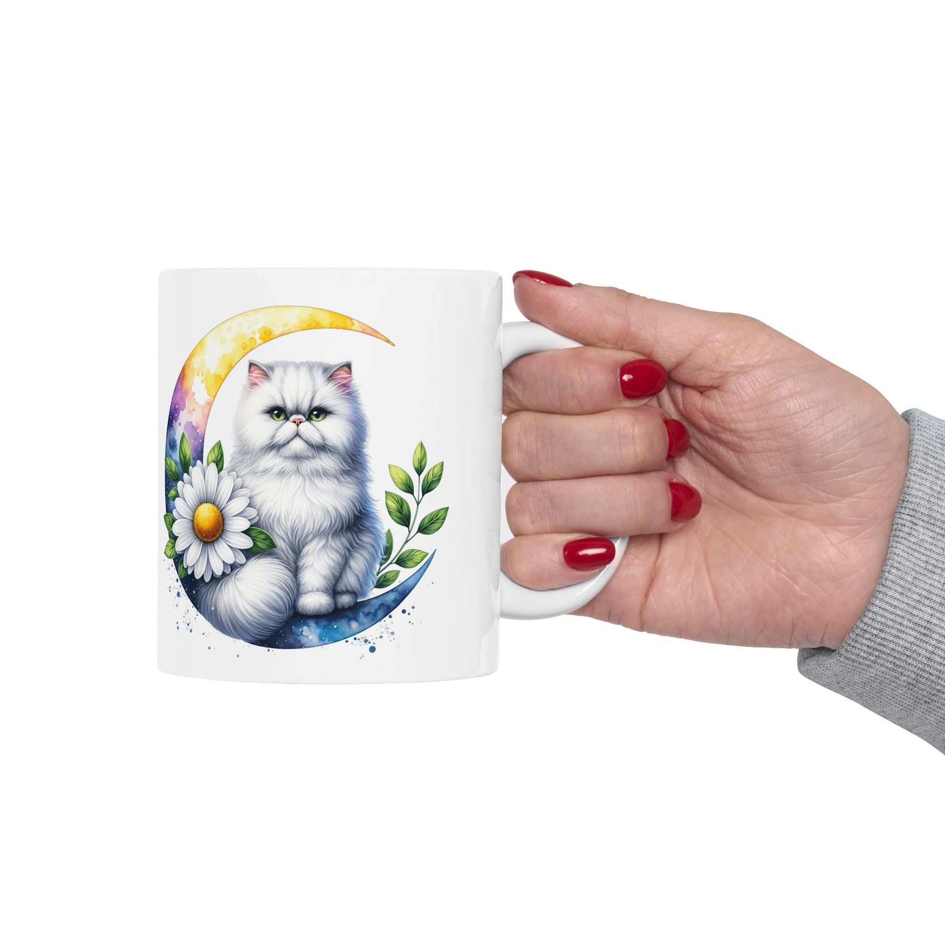 Whimsical Floral Cat Ceramic Mug - 11oz & 15oz