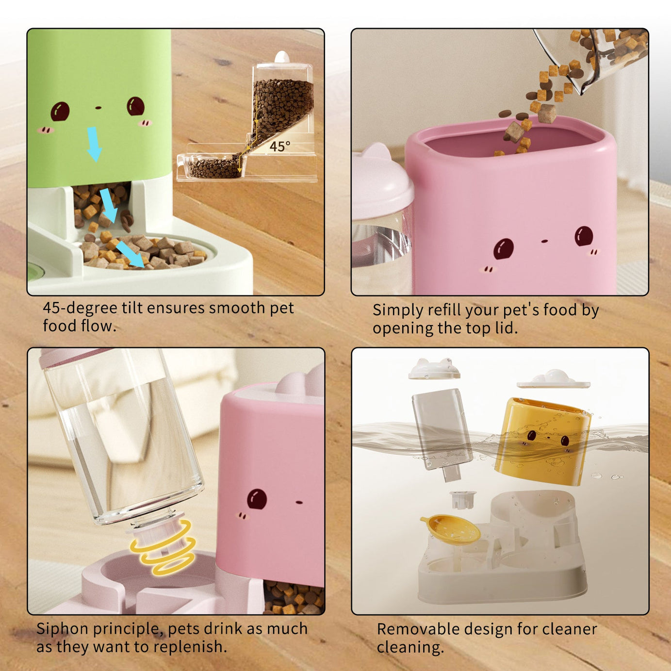 Cloud Ears Pet Bowl - 2-in-1 Food & Water Feeder for Travel