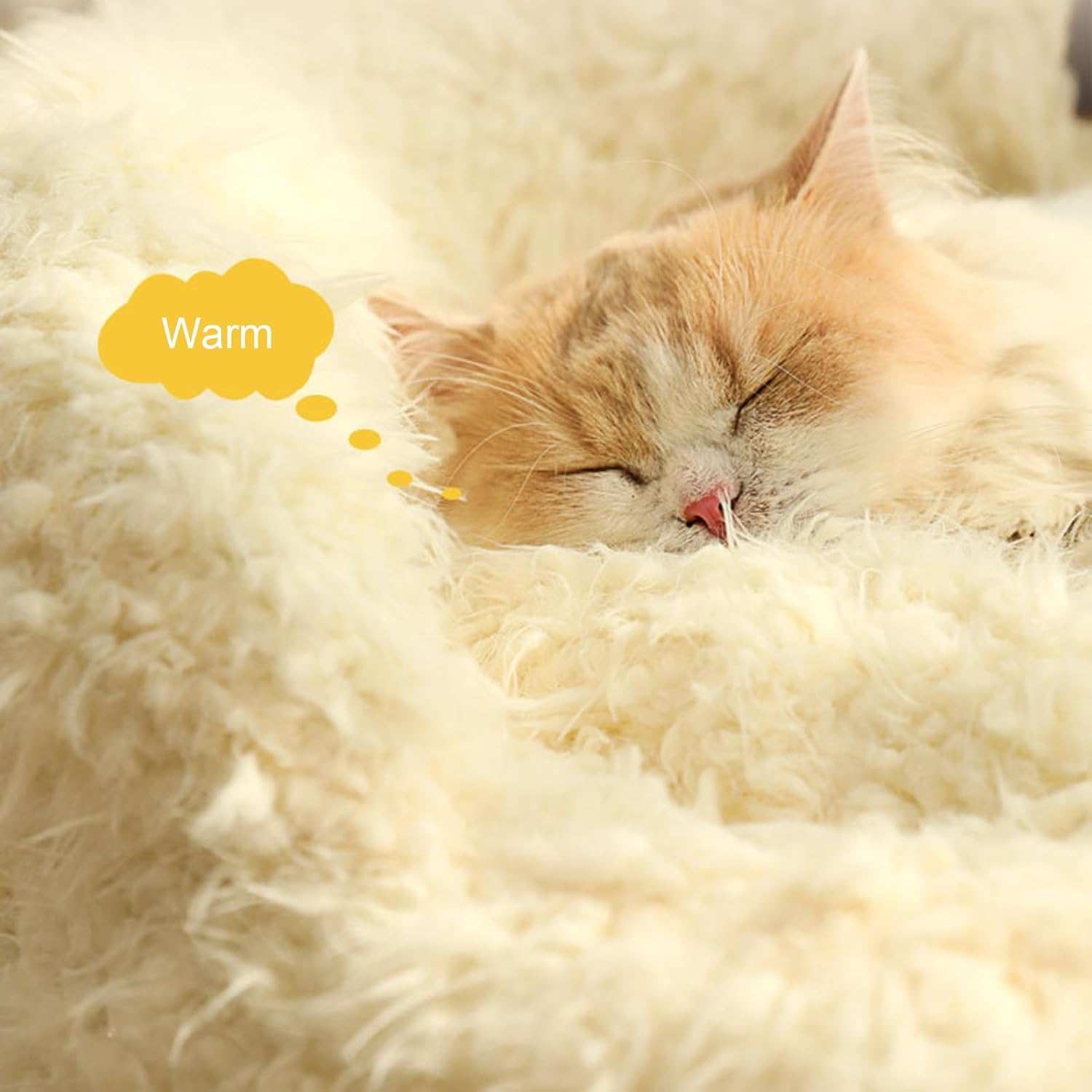 Alpaca Anti Slip Bottom Calming Raised Edges Pet Bed with Detachable Plush Pads