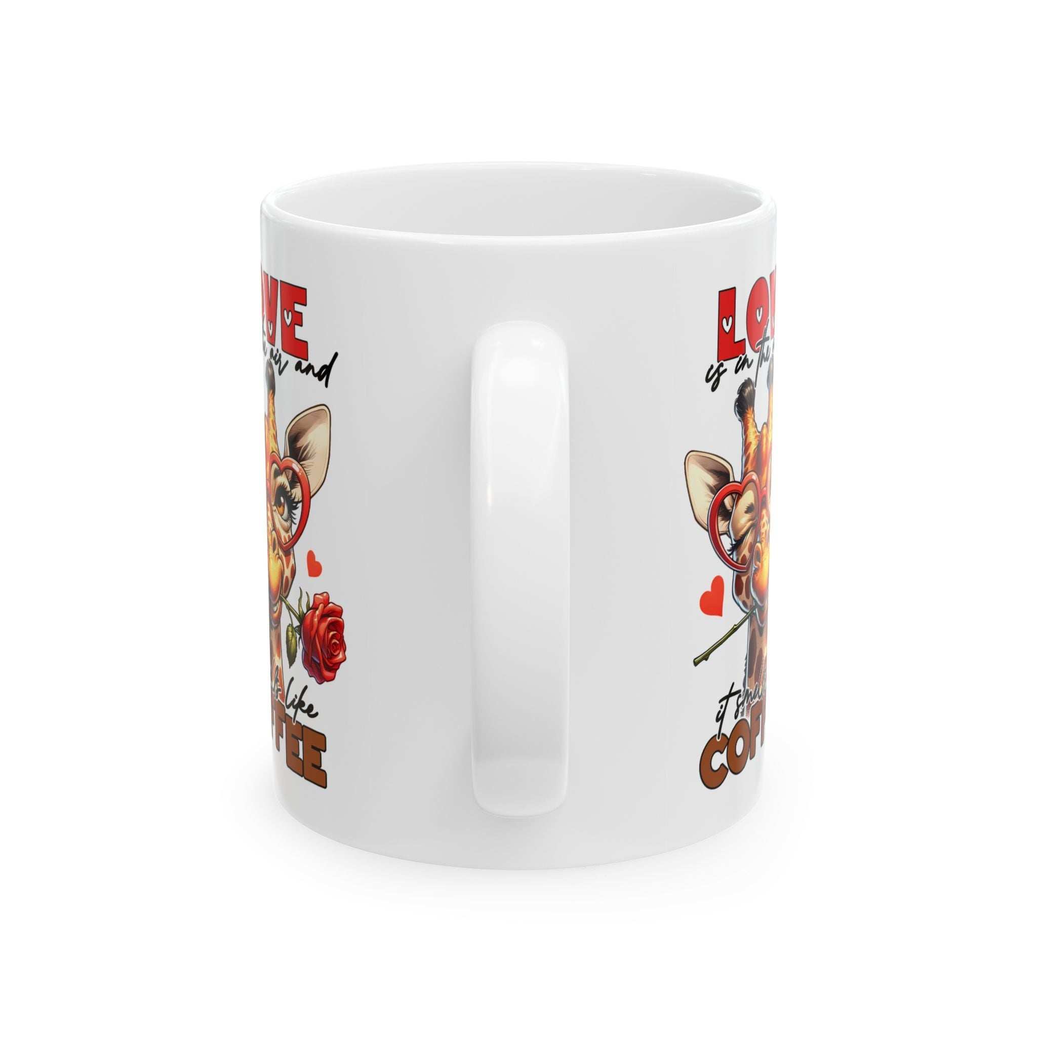 Love & Coffee Ceramic Mug - Cute Giraffe Design, 11oz/15oz