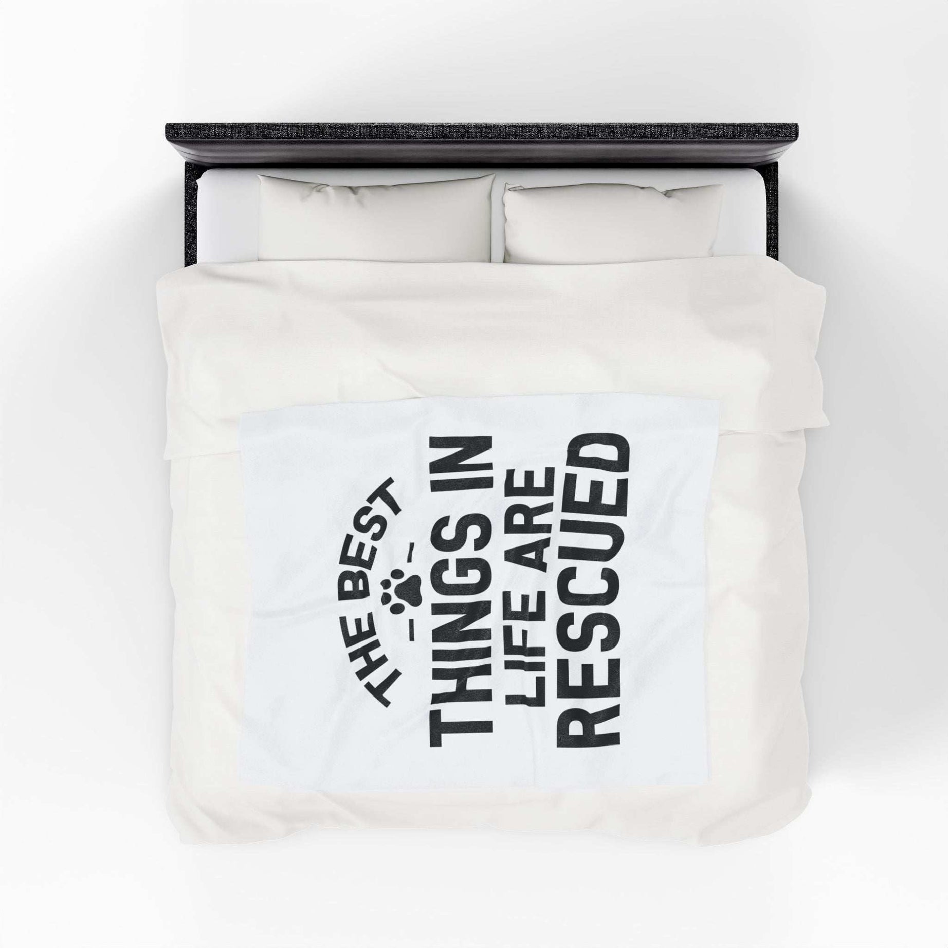 Inspirational Pet Best Rescue - Velveteen Plush Blanket