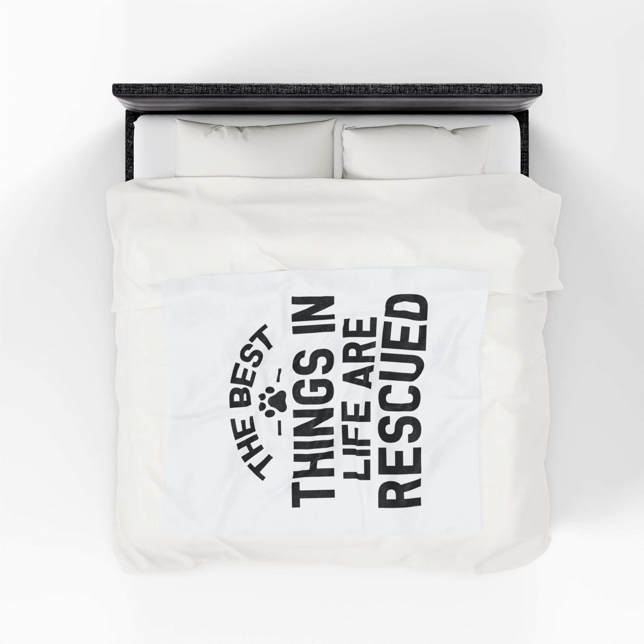 Inspirational Pet Best Rescue - Velveteen Plush Blanket