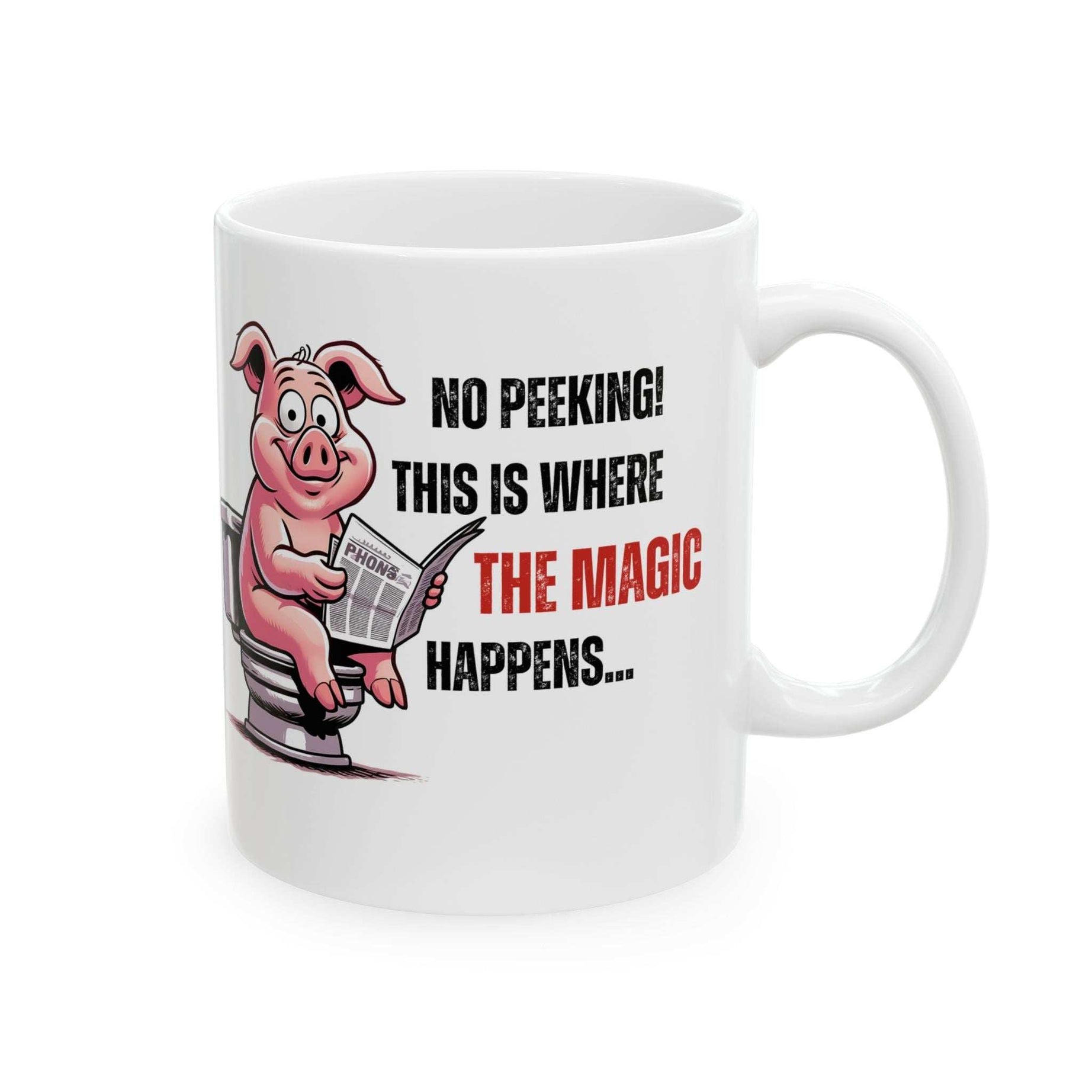 Funny Ceramic Mug - 'No Peeking!' Pig Design - Perfect Gift for Friends or Family
