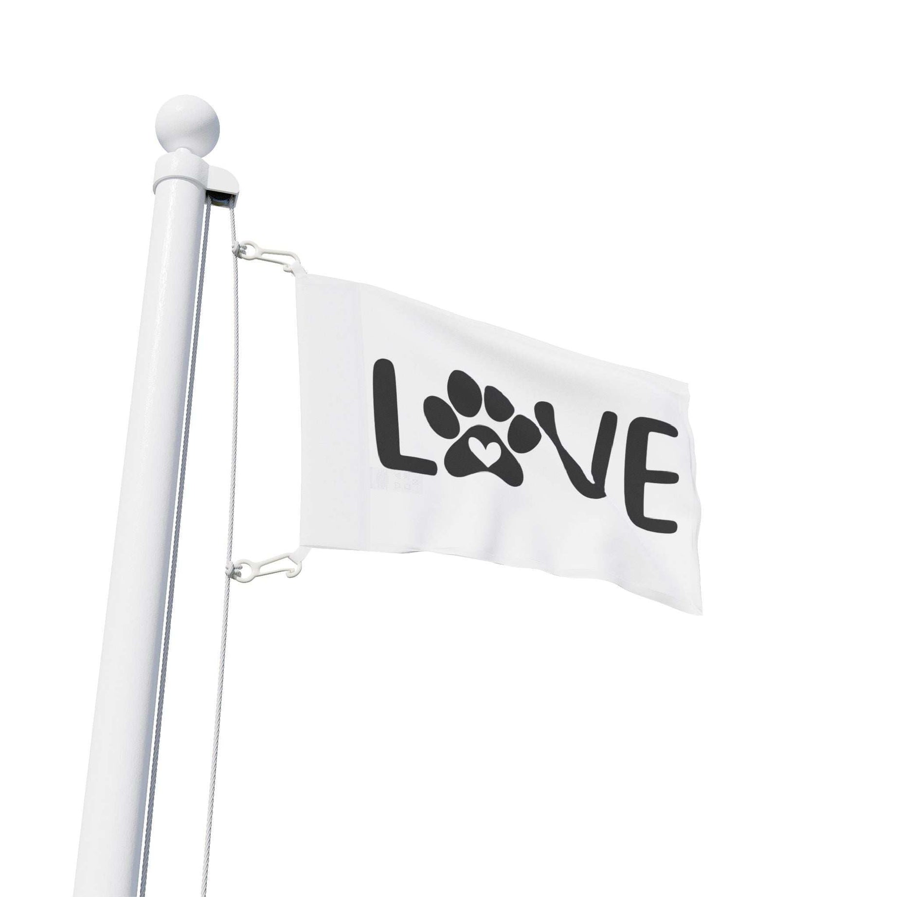 Pet Love Flag - Heart Paw Print Decor