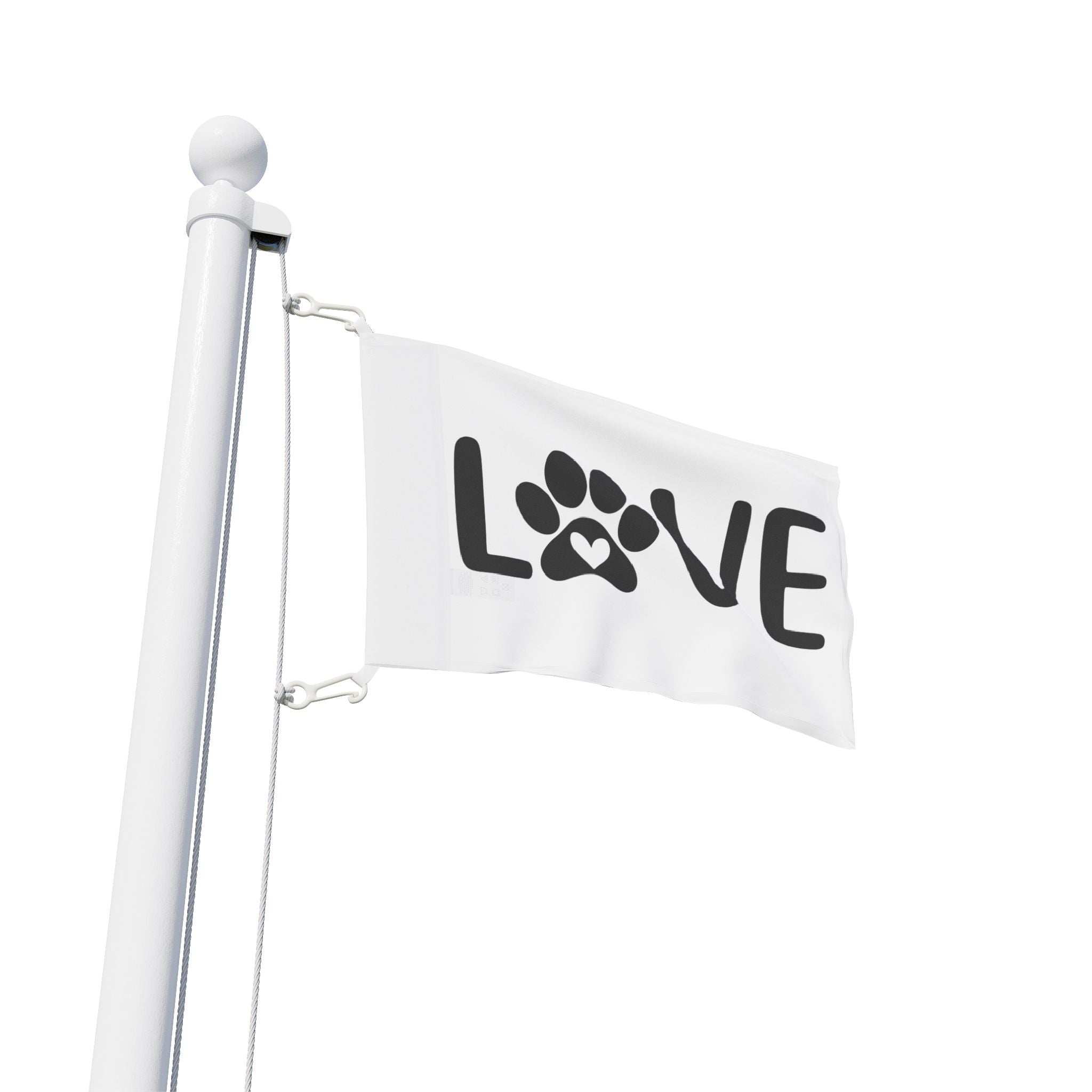 Pet Love Flag - Heart Paw Print Decor