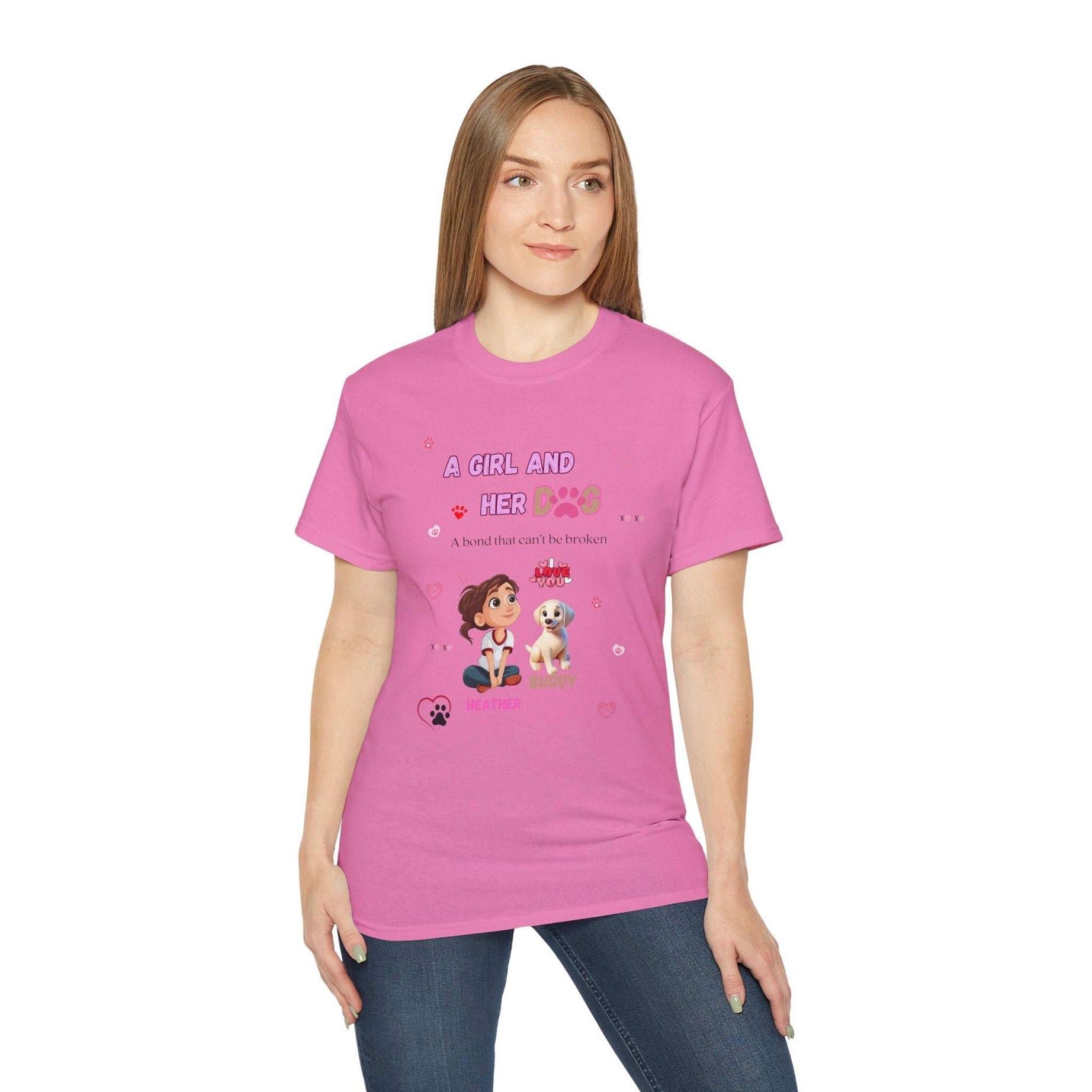 Girl and Her Dog Unisex Tee | Cute Pet Lover Shirt | Personalized Gift