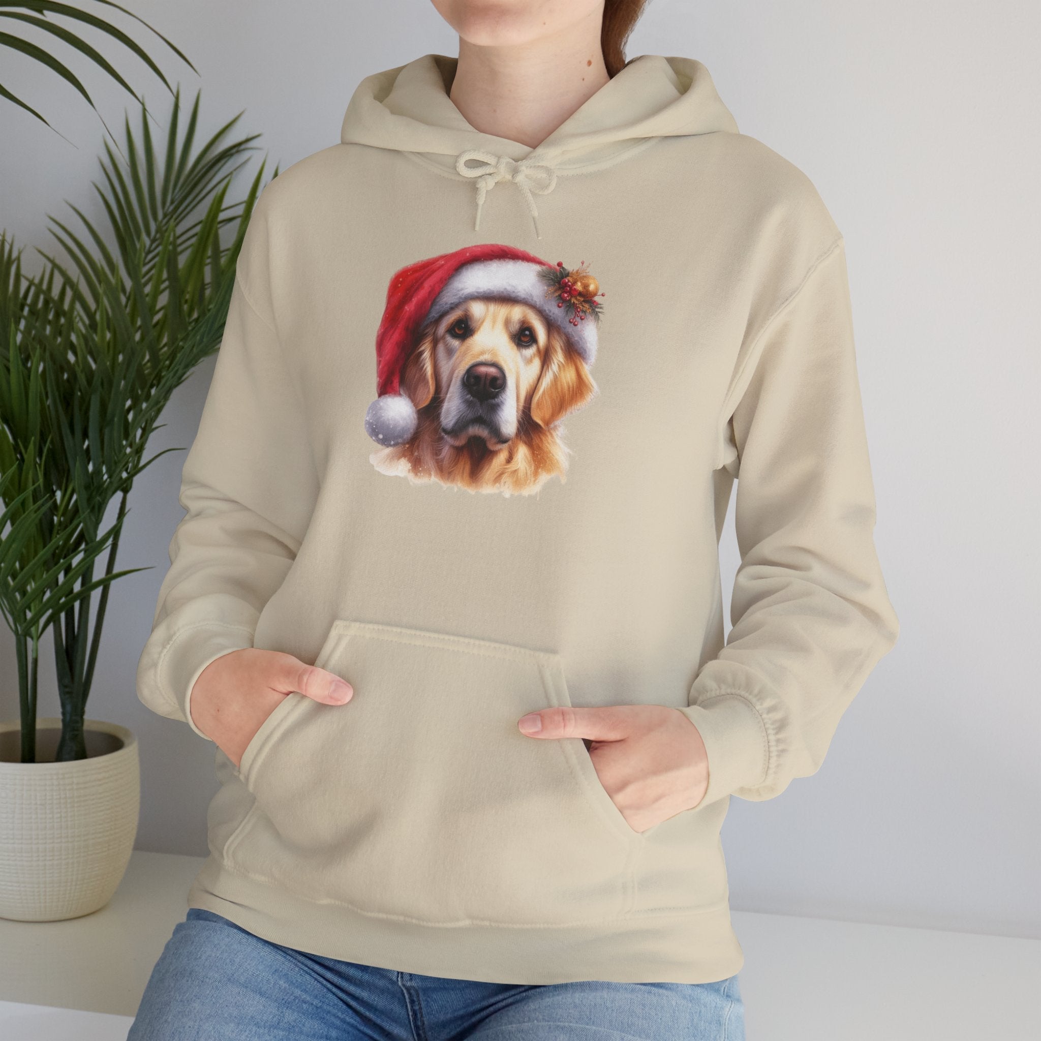 Christmas Hoodie - Golden Retriever in Santa Hat