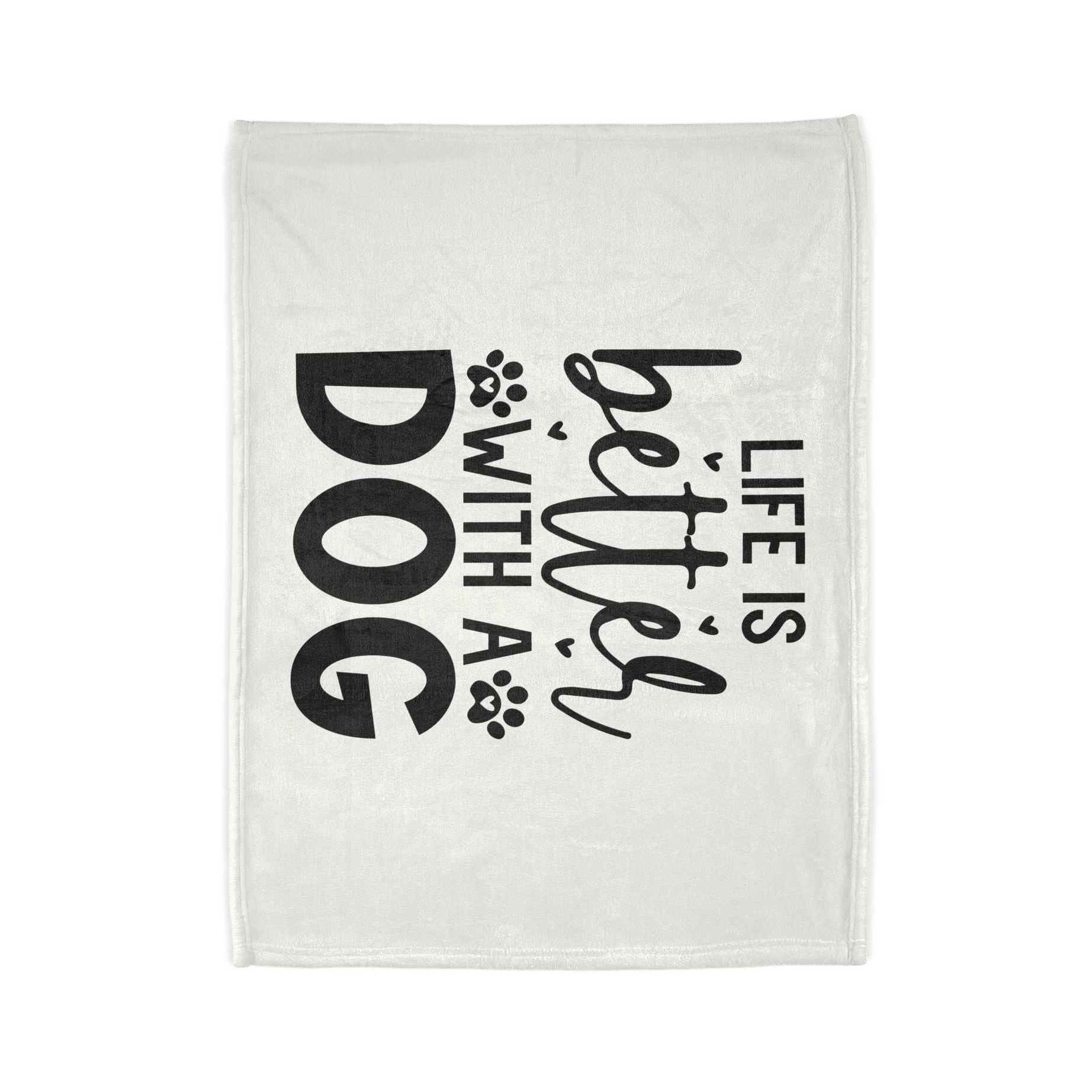 Dog Lover's Soft Polyester Blanket - 'Life is Better with a Dog'
