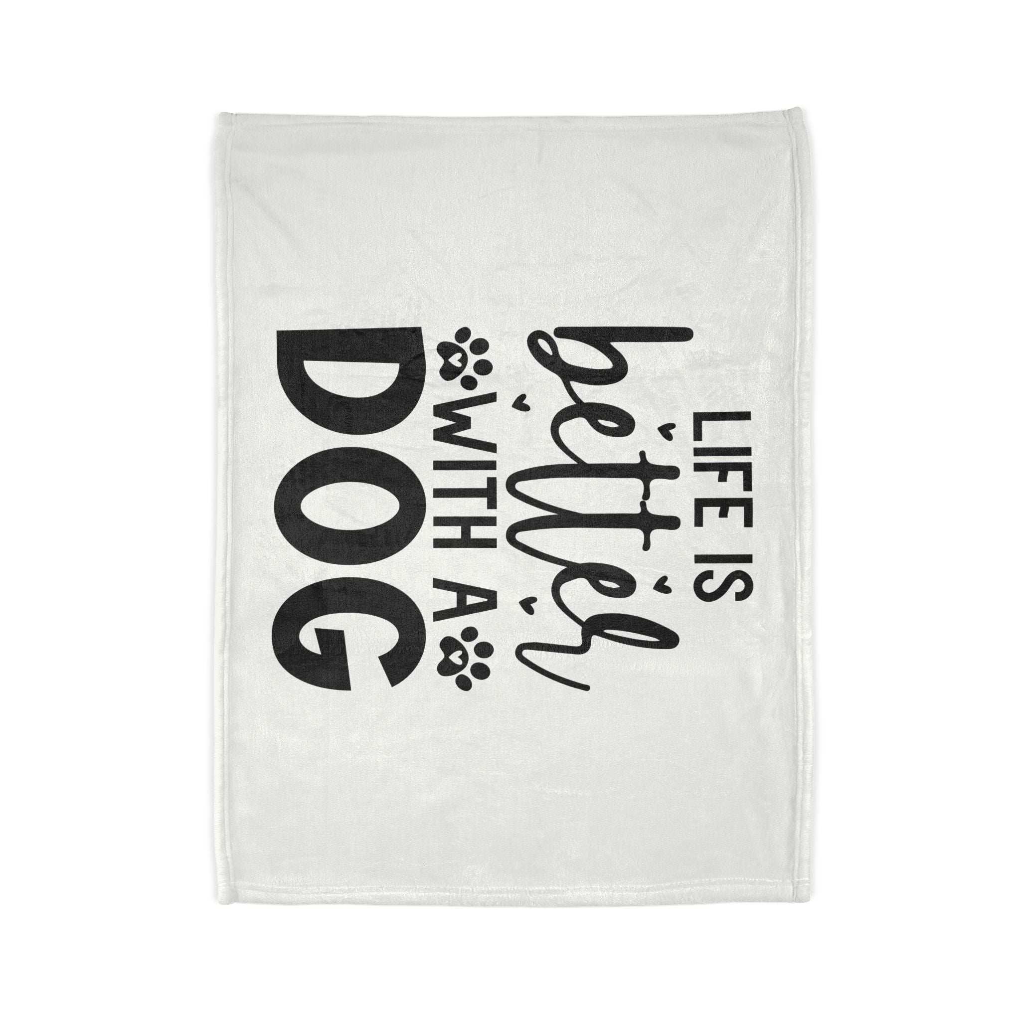 Dog Lover's Soft Polyester Blanket - 'Life is Better with a Dog'