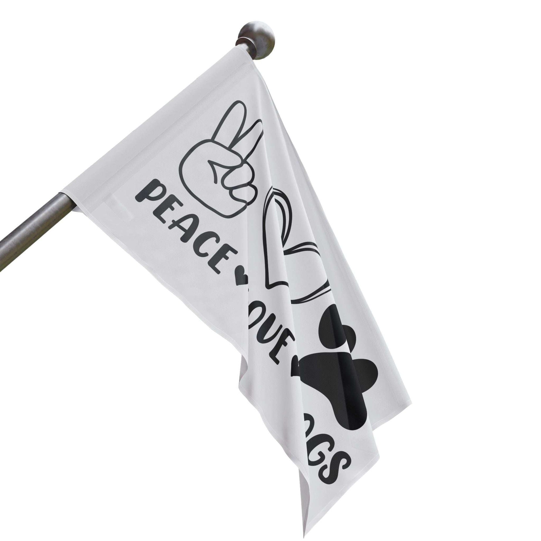 Peace Love Dogs Flag - Cute Home Decor for Dog Lovers