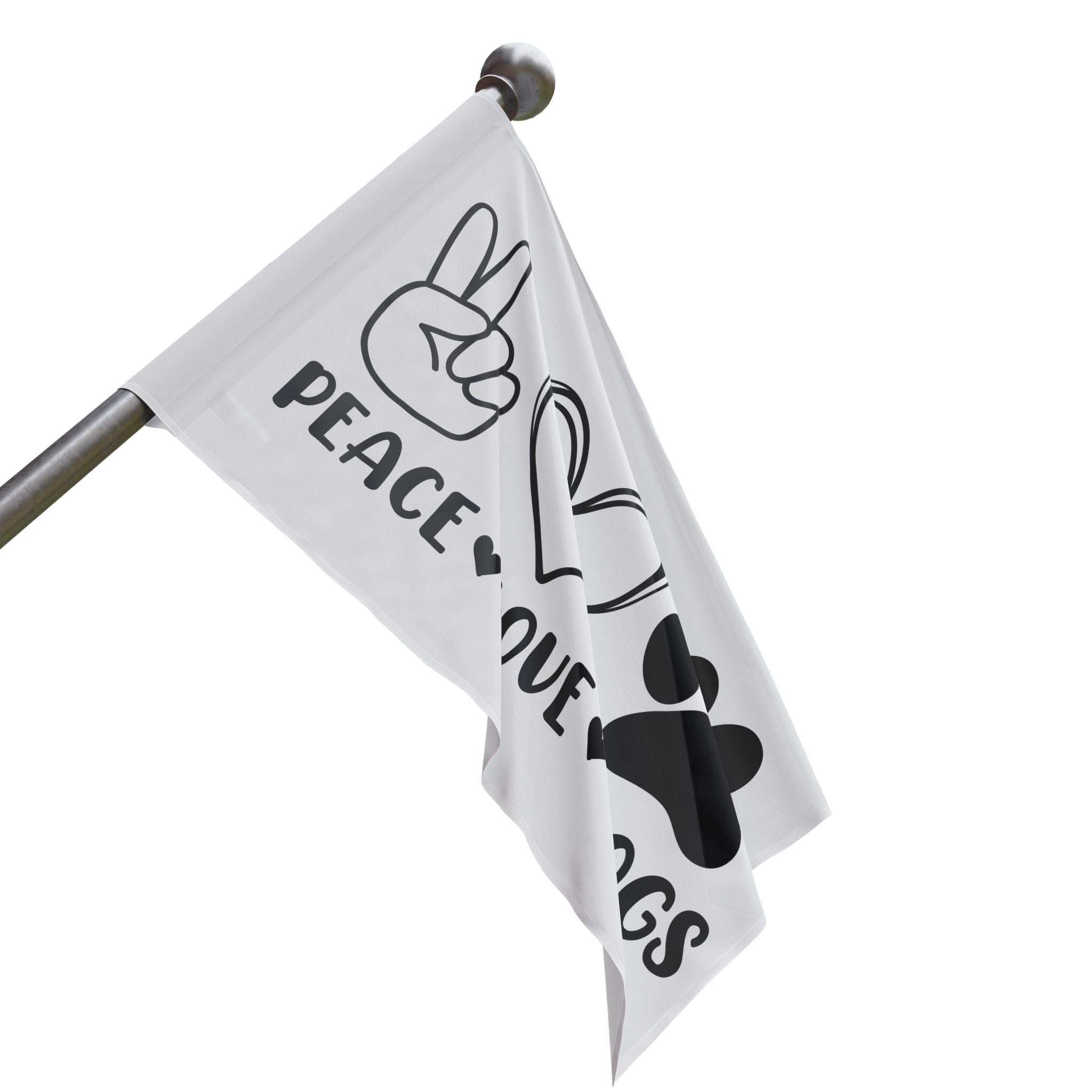 Peace Love Dogs Flag - Cute Home Decor for Dog Lovers