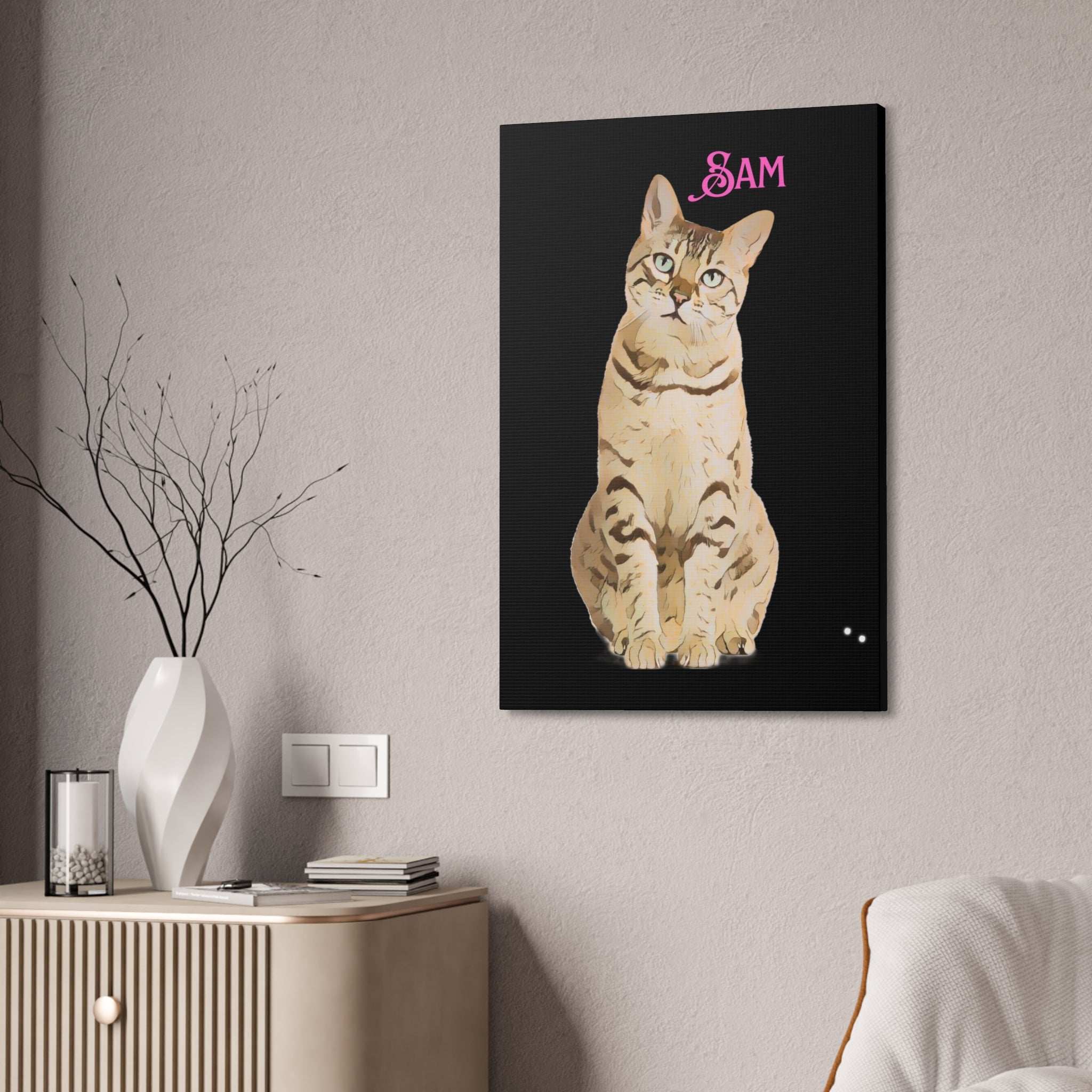 PAW-sonalized Black Canvas Print | Upload Photo~Choose size