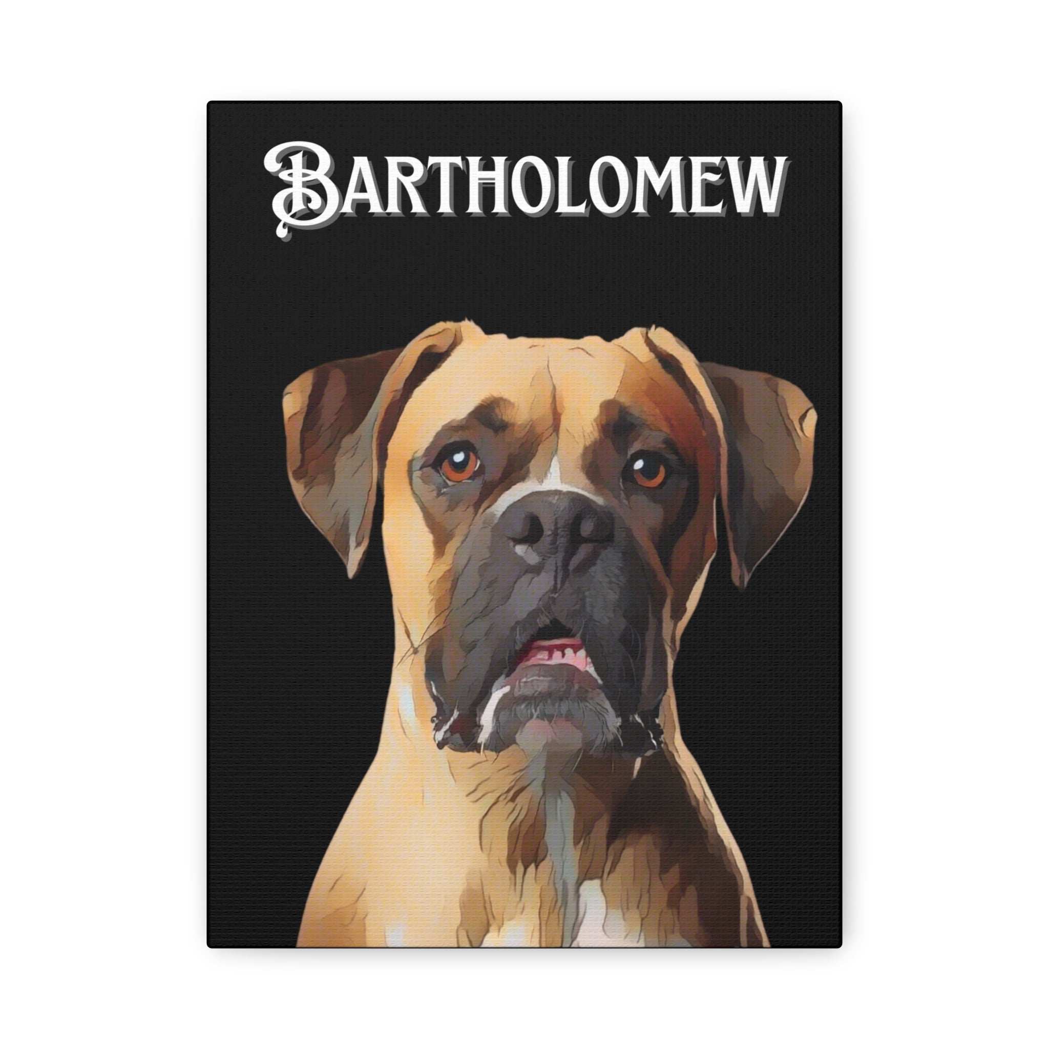 Cartoon Personalized Black Canvas Art - Custom Made Portrait of Your Pet(s)