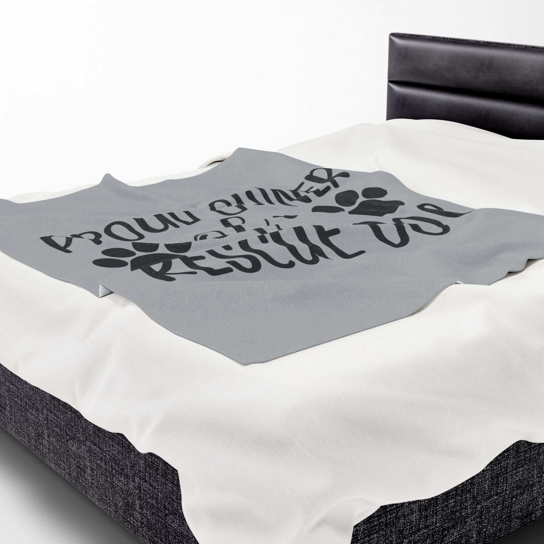 Proud Owner of a Rescue Dog Velveteen Plush Blanket - Cozy Pet Lover Gift