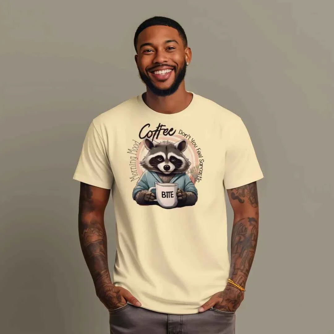 Comfort Colors T-Shirt - Raccoon Morning Coffee