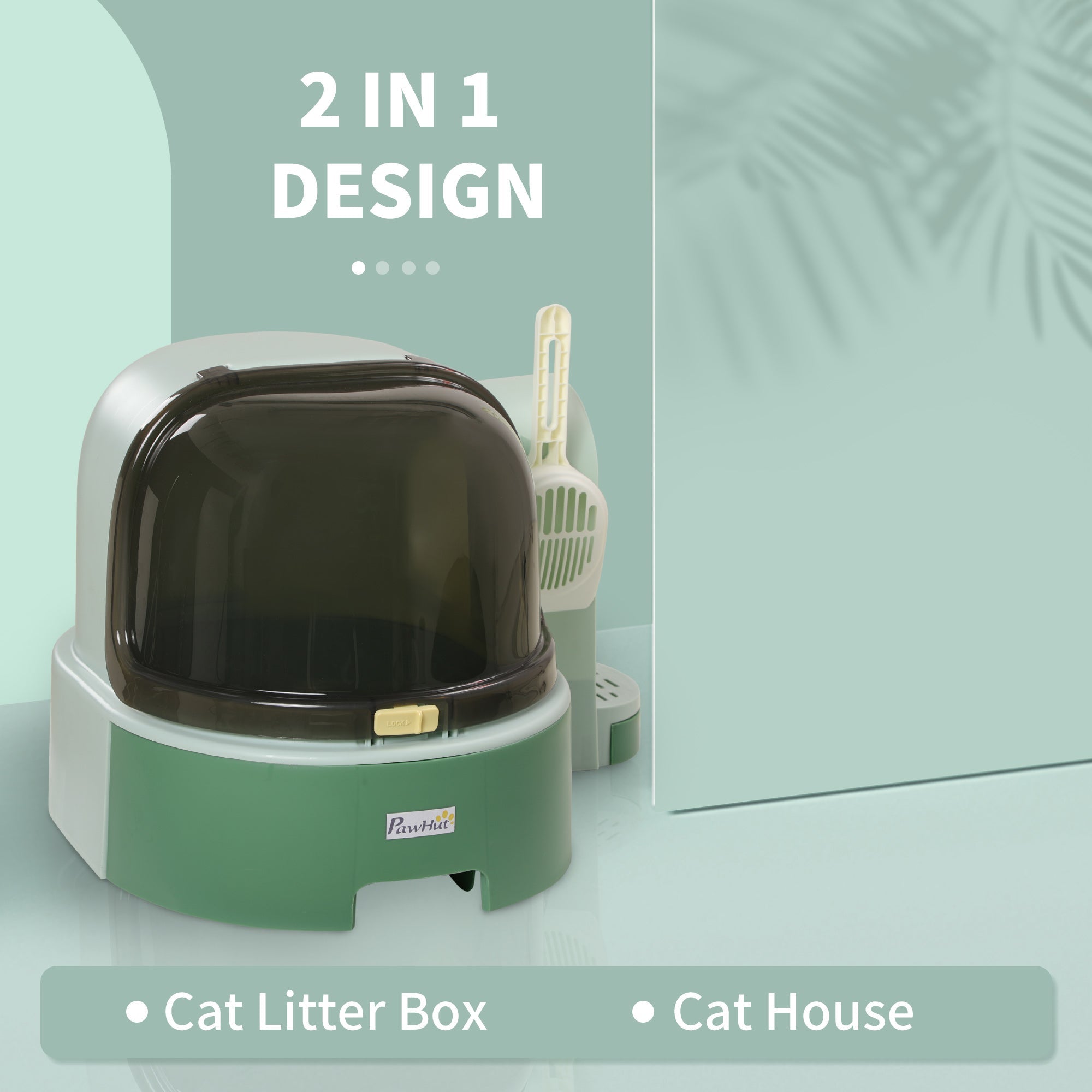 Cat Litter Box Space Capsule - Enclosed Pod with Scoop