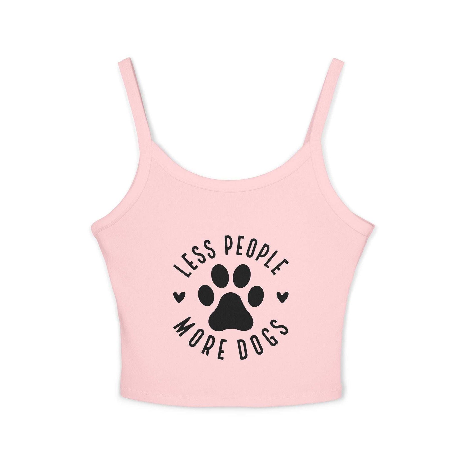 "Less People, More Dogs" Women's Spaghetti Strap Tank Top - Perfect for Dog Lovers
