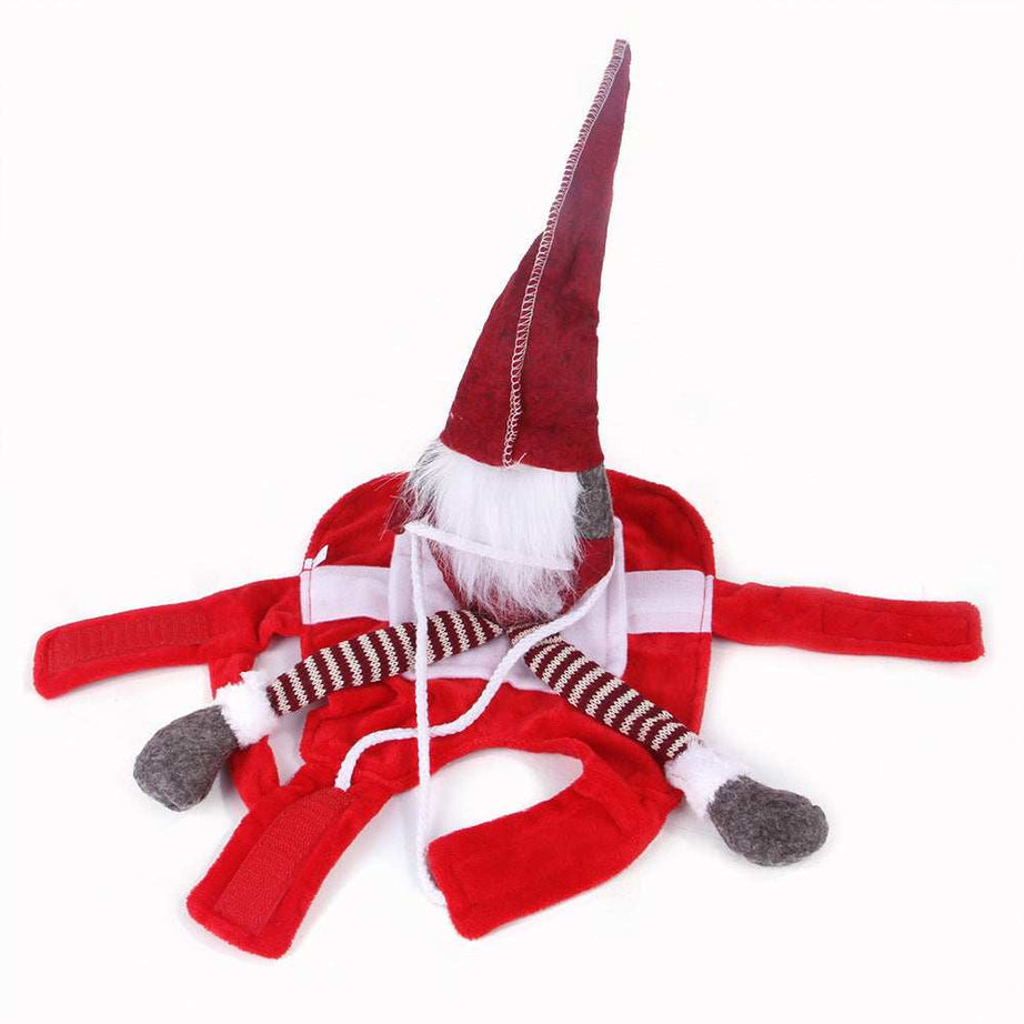 Christmas Santa Pet Outfit - Holiday Riding Style Dog Costume