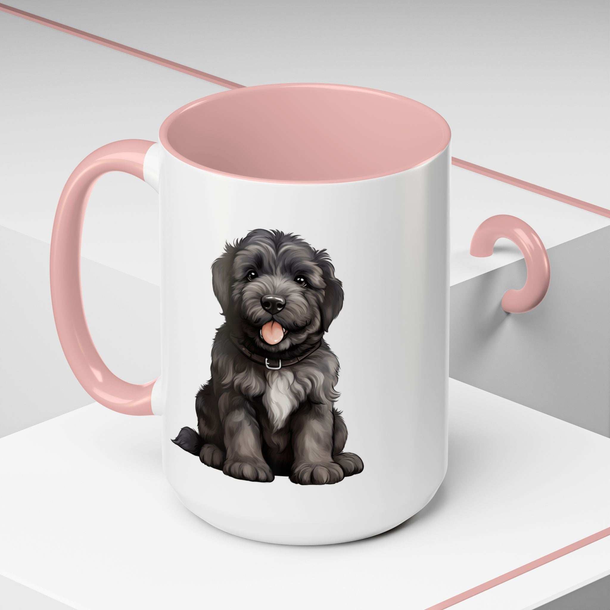 Cute Bouvier Des Flanders Dog Design Accent Coffee Mug - 11oz & 15oz