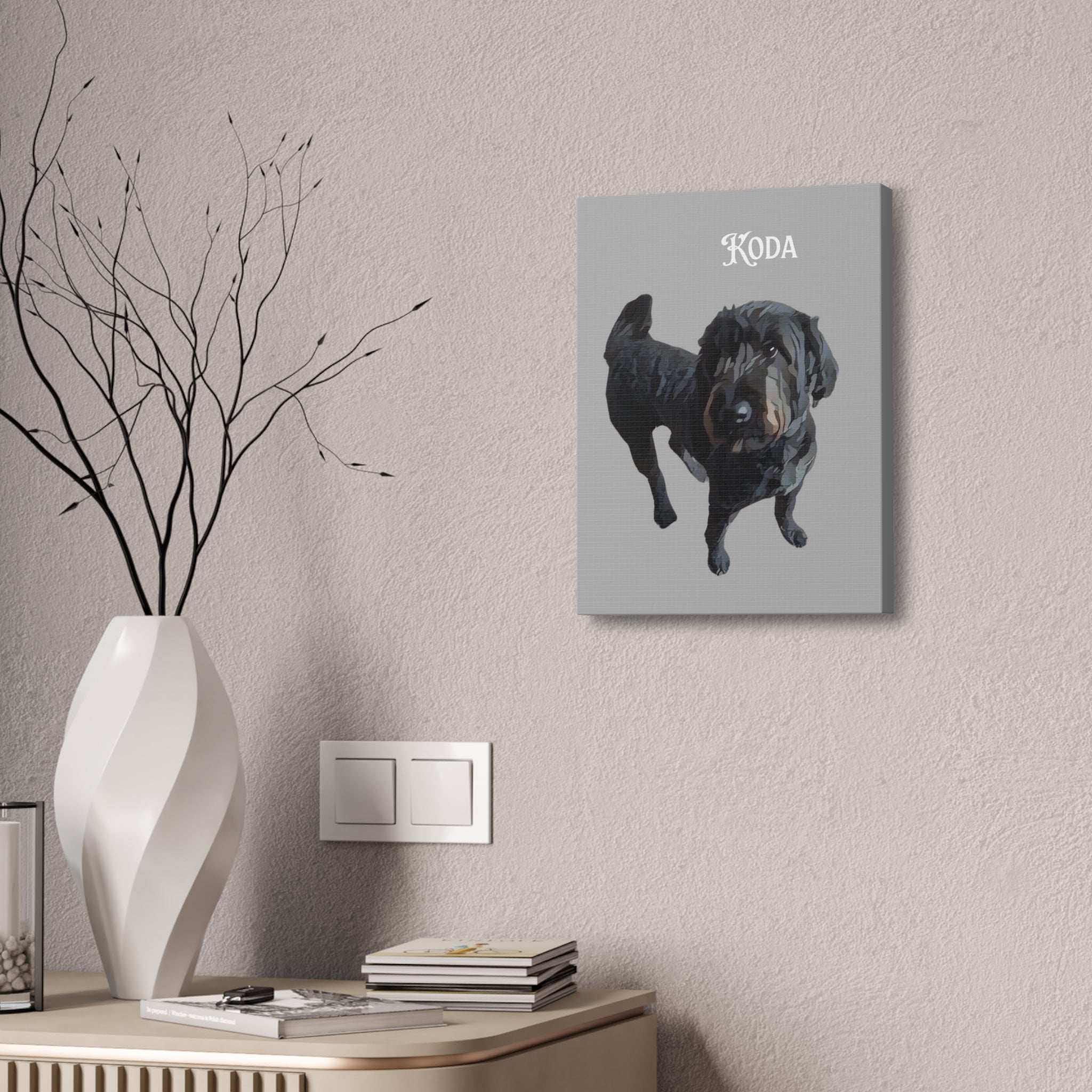 PAW-sonalized Light Grey Canvas Print | Upload Photo~Choose size