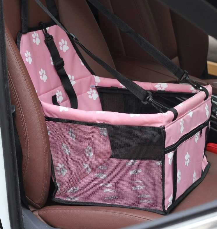 Breathable Pet Car Seat Bag - Travel Carrier & Tether