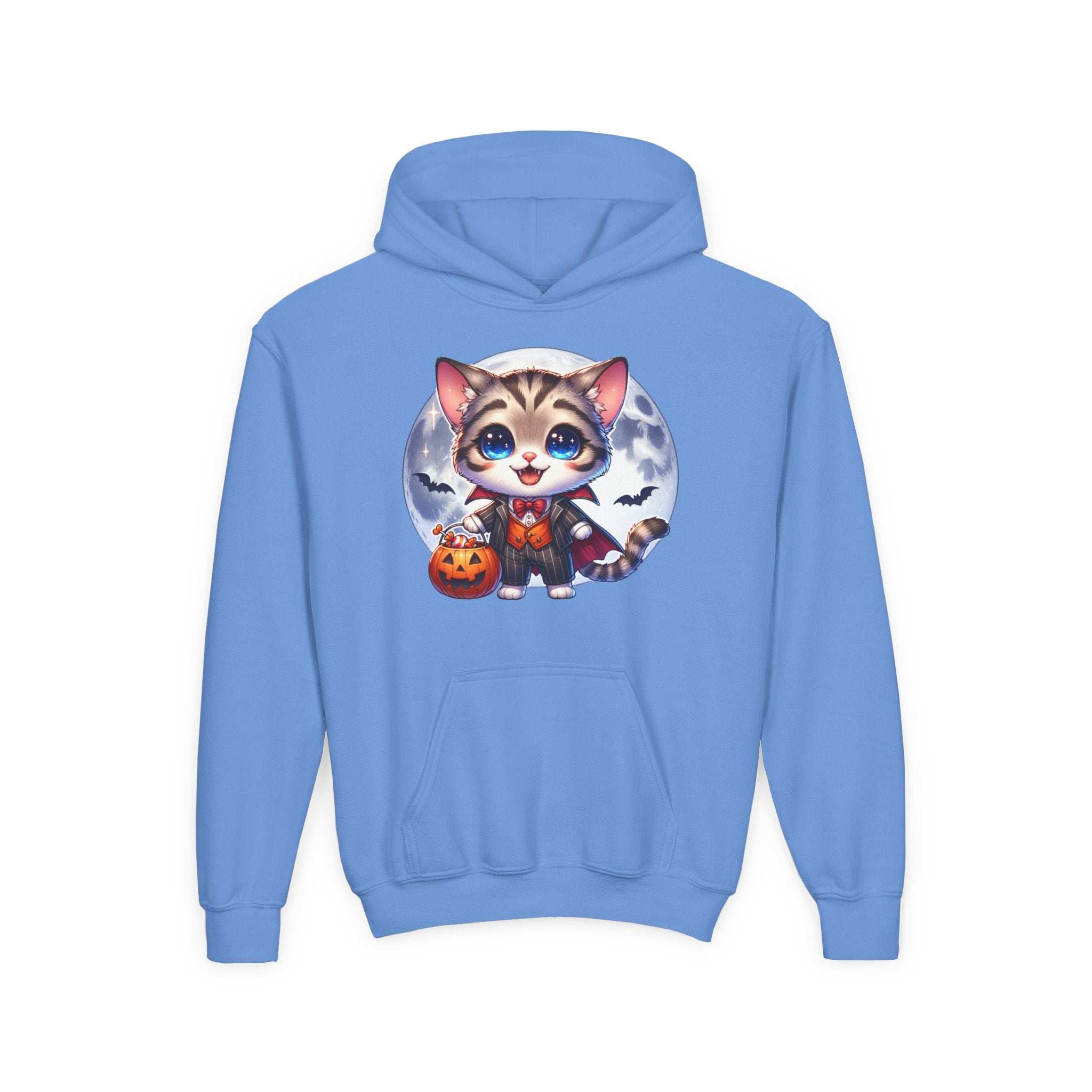 Adorable Cat Halloween Hoodie - Youth Spooky Season Sweatshirt
