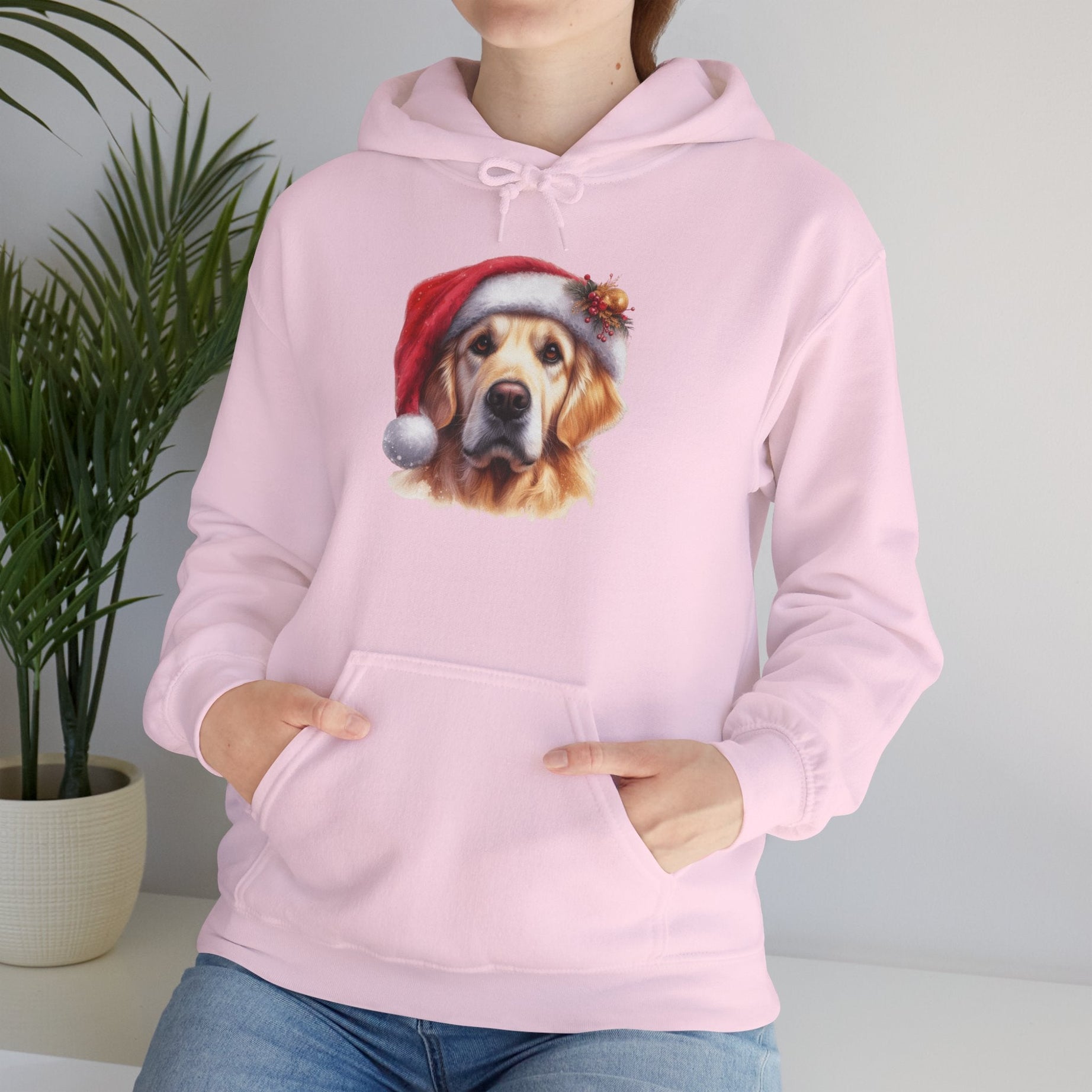 Christmas Hoodie - Golden Retriever in Santa Hat