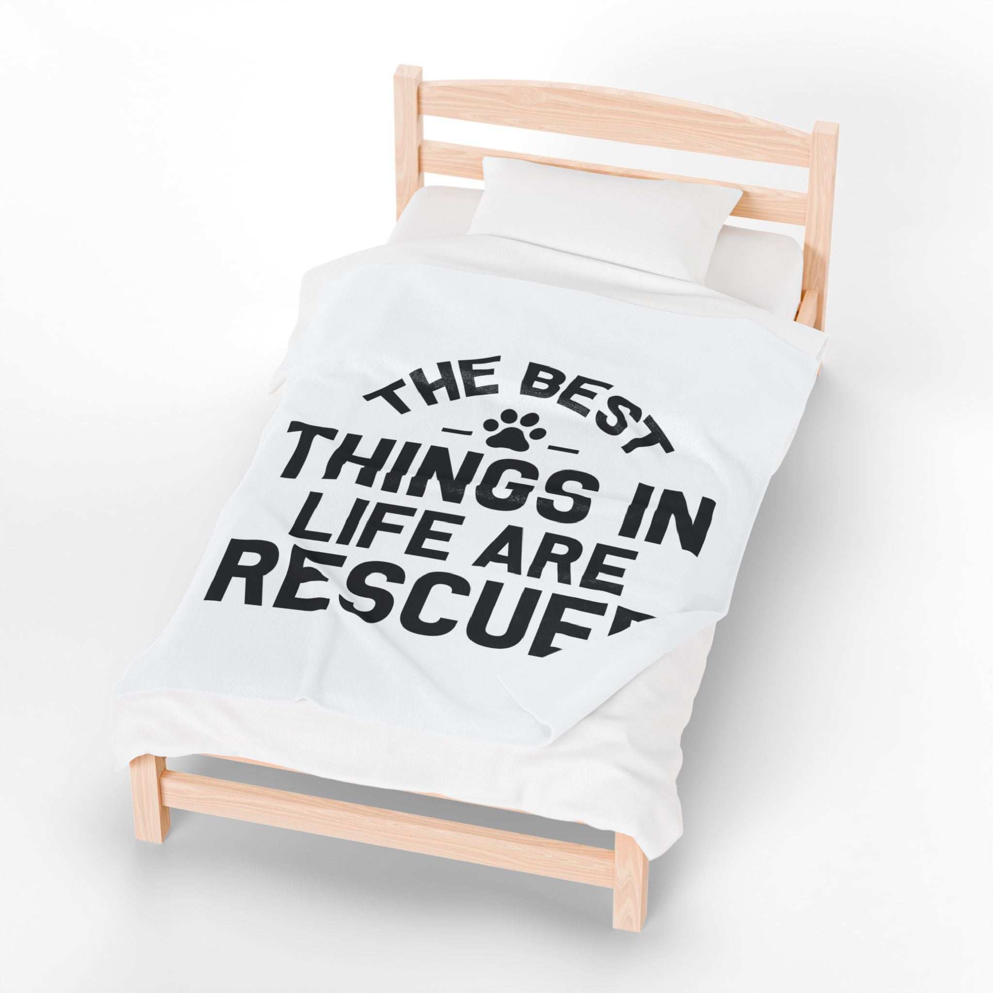 Inspirational Pet Best Rescue - Velveteen Plush Blanket
