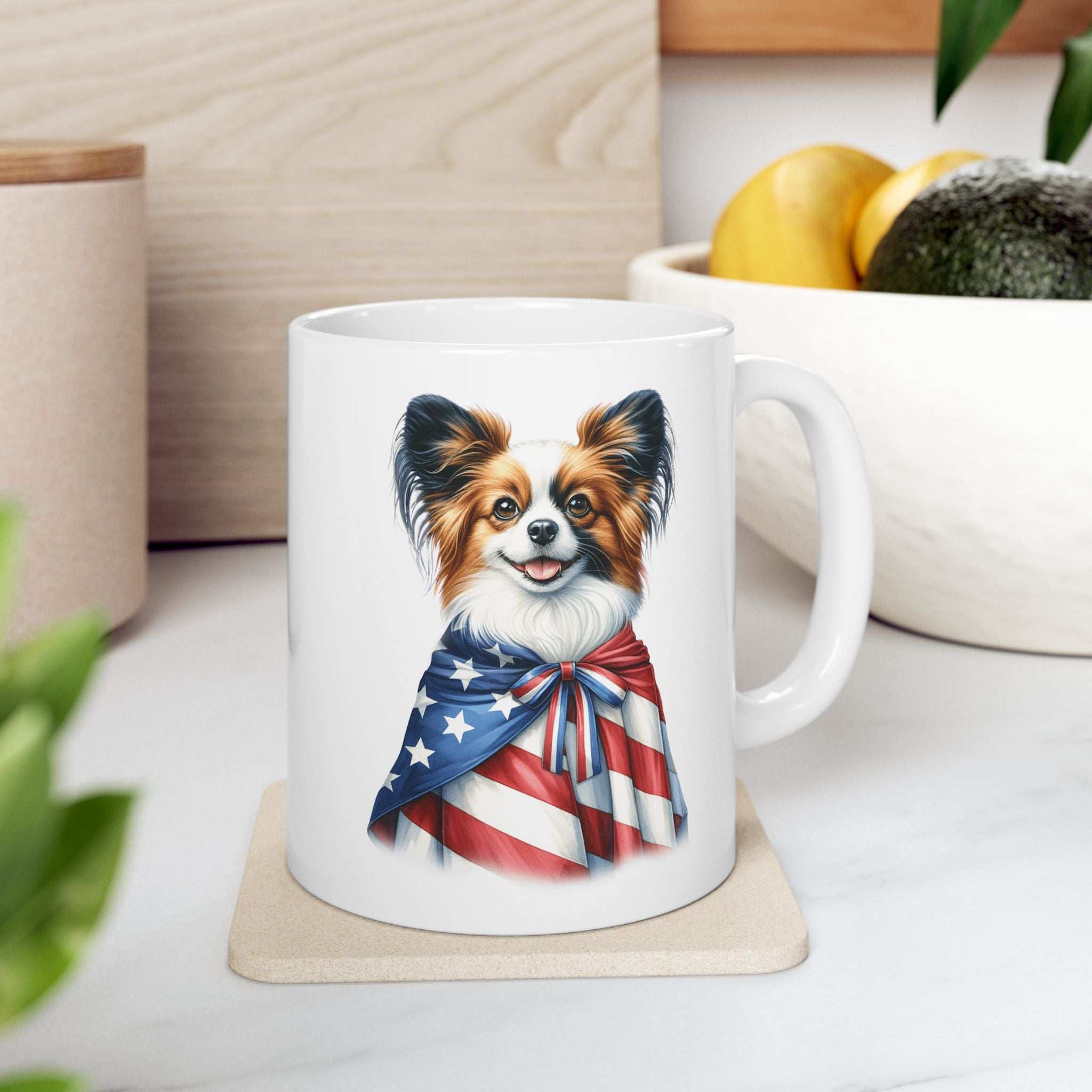 Papillion Patriotic Ceramic Mug – 11oz & 15oz | Perfect for Independence Day & All-American Celebrations