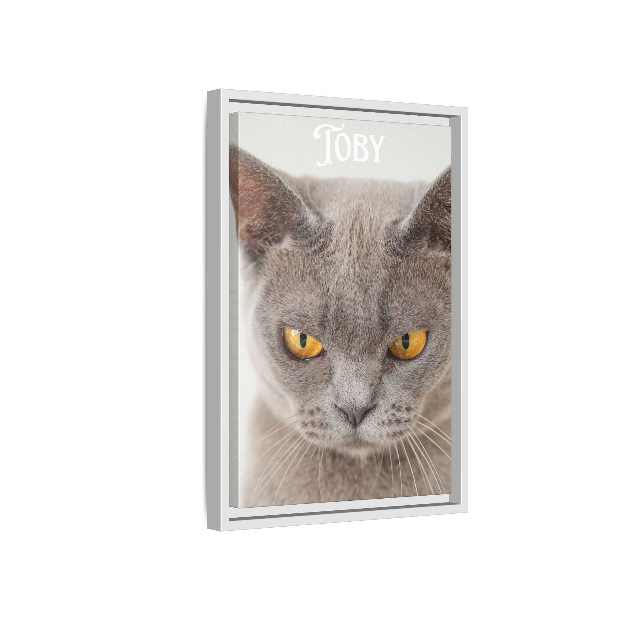 Personalized Photo Wall Art - Framed Matte Canvas Print for Pet Lovers - Customizable Name Print