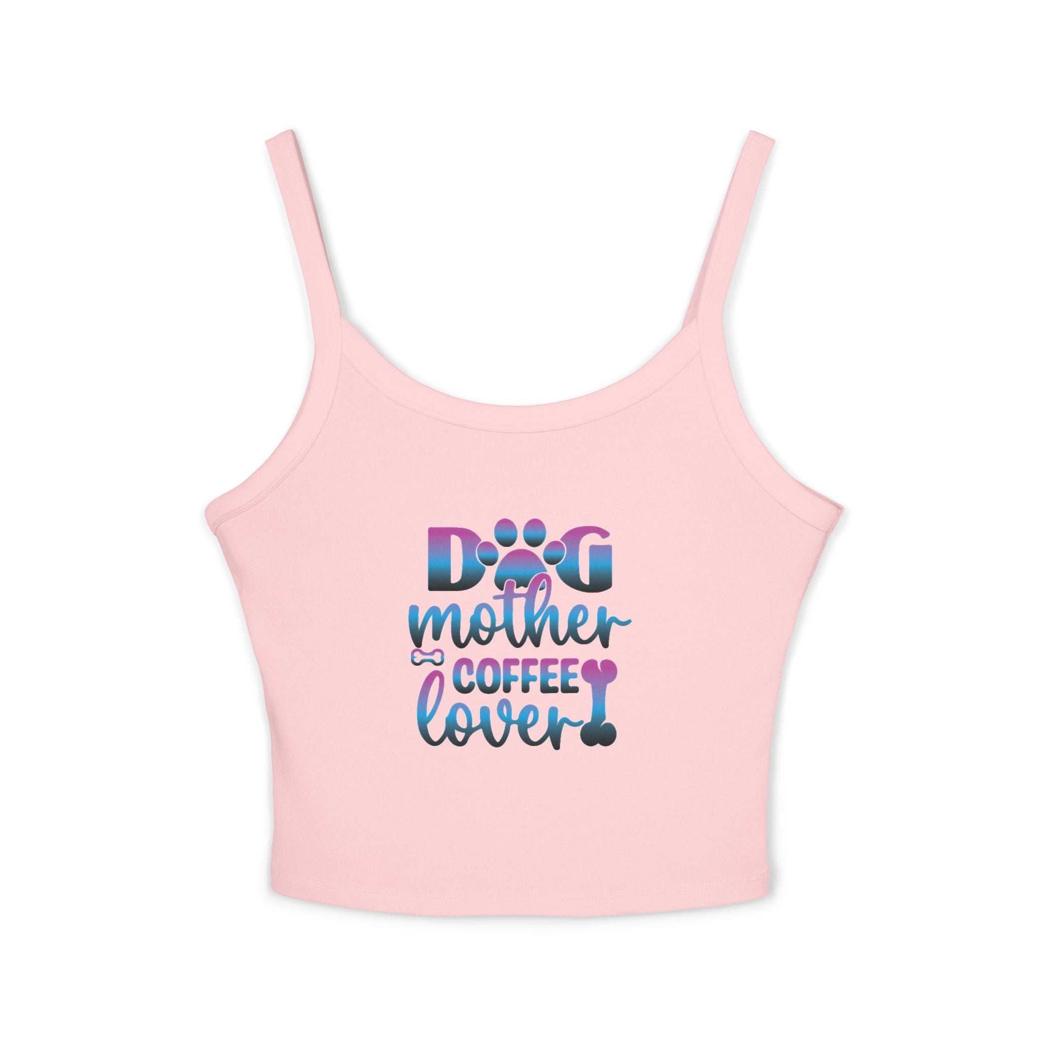 Dog Mother Coffee Lover Spaghetti Strap Tank Top