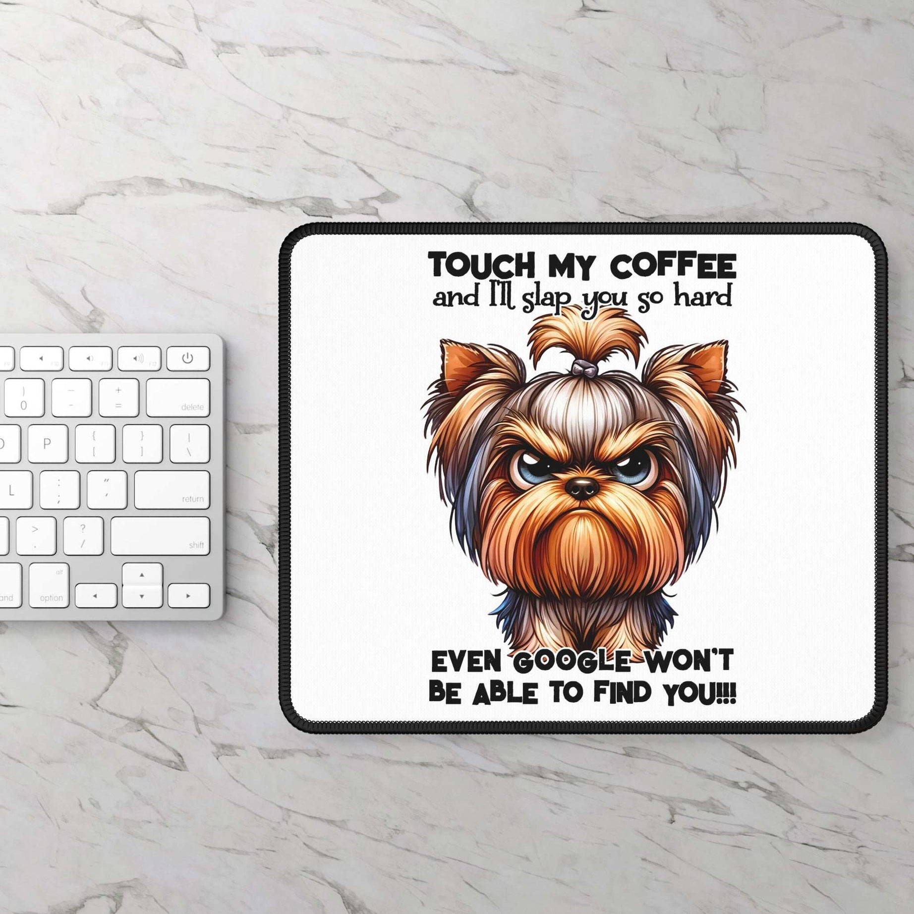 Funny Coffee-Themed Gaming Mouse Pad - Touch My Coffee & I'll Slap You