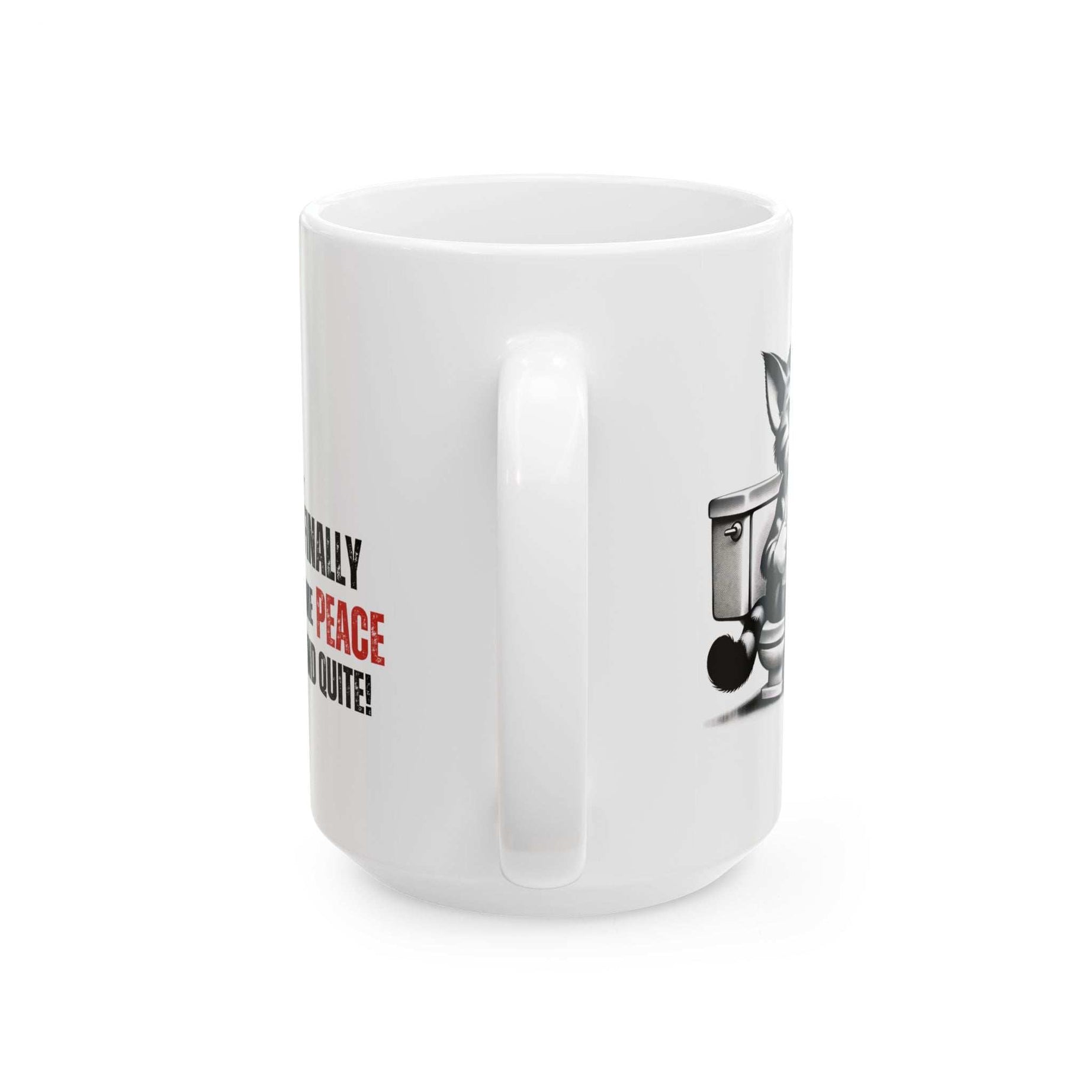Funny Cat Ceramic Mug – "Finally Some Peace and Quiet!" – Perfect Gift for Cat Lovers