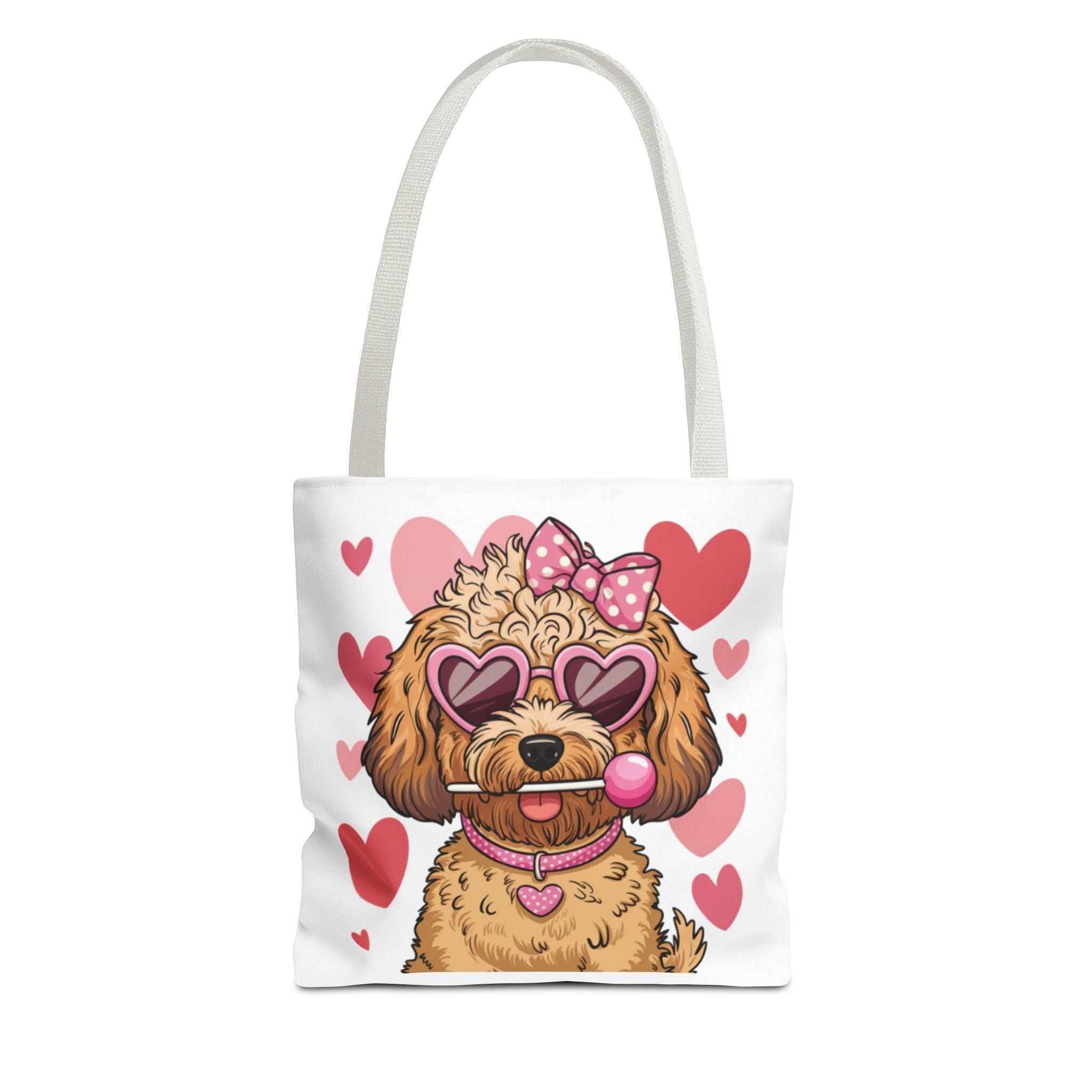 Cute Dog Lover Tote Bag with Heart Design