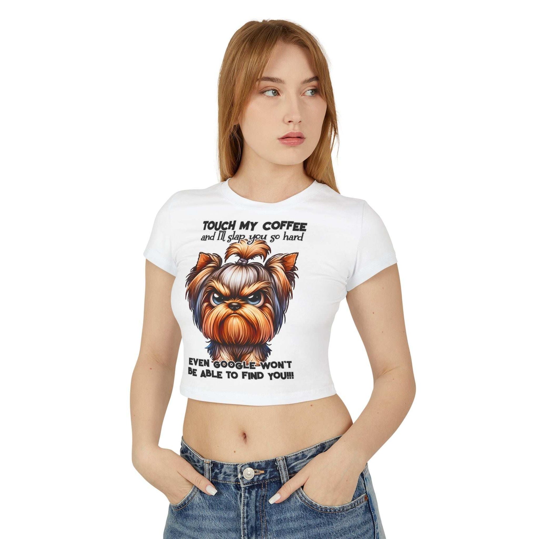 Funny Yorkie Baby Tee - Touch My Coffee and I'll Slap You Hard