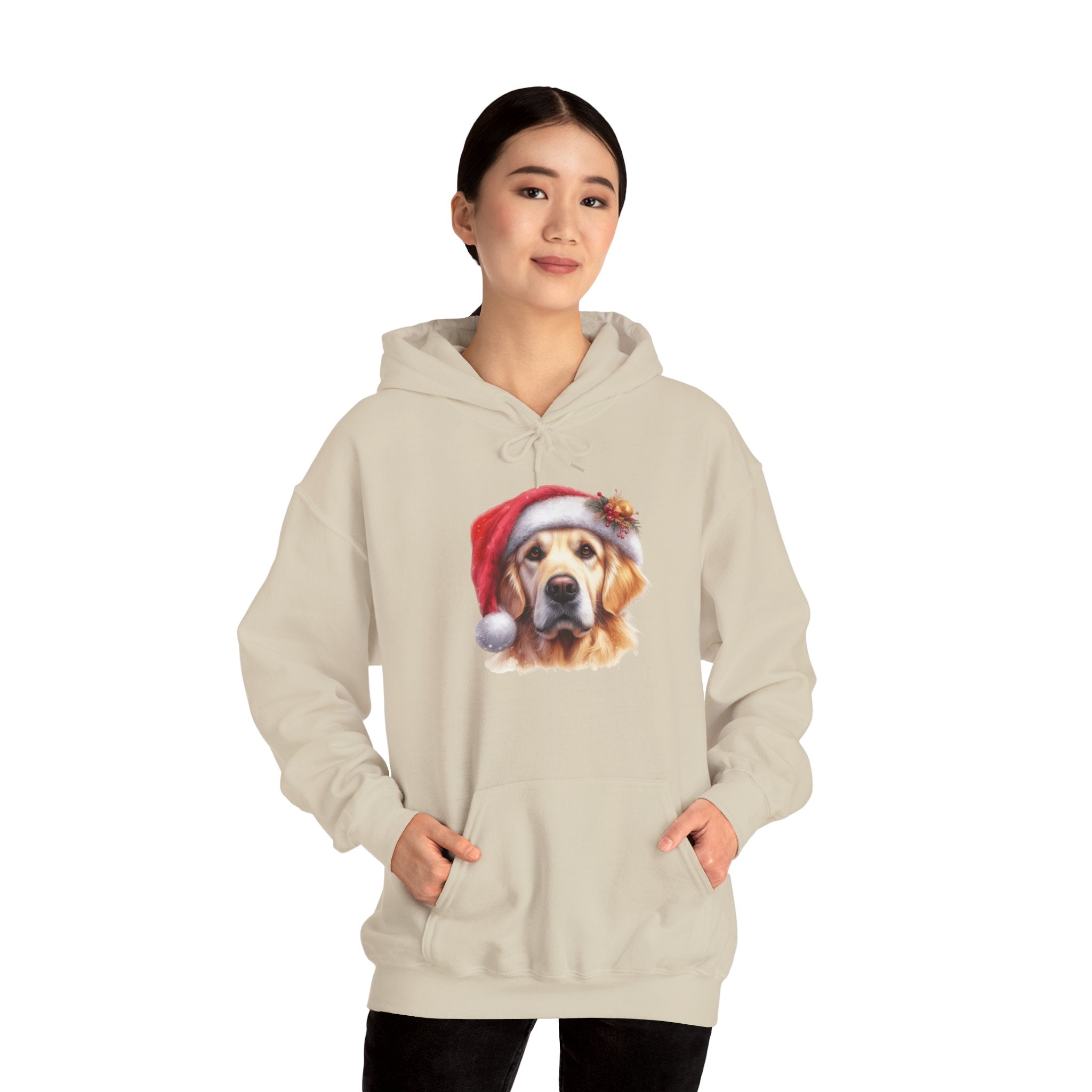 Christmas Hoodie - Golden Retriever in Santa Hat