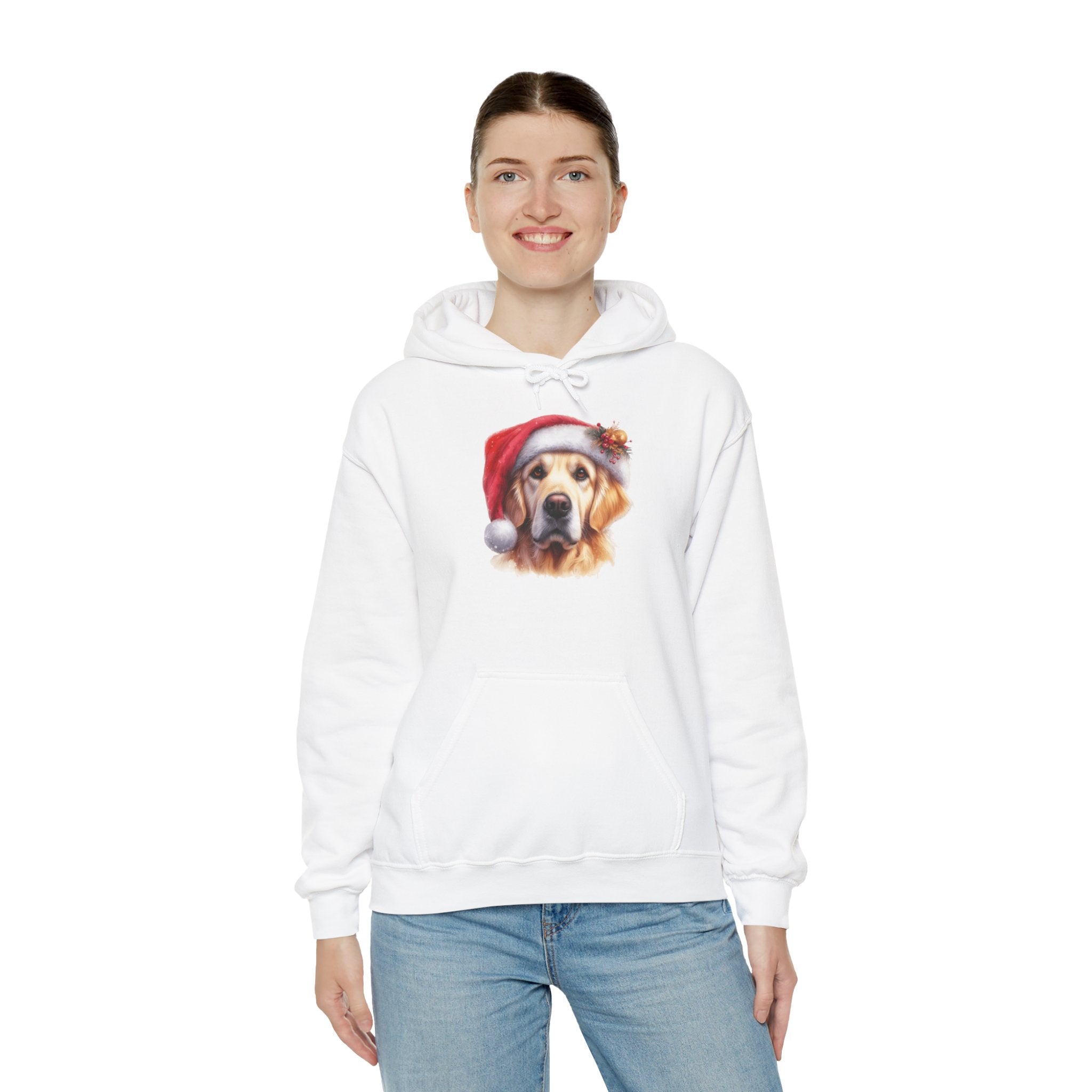 Christmas Hoodie - Golden Retriever in Santa Hat