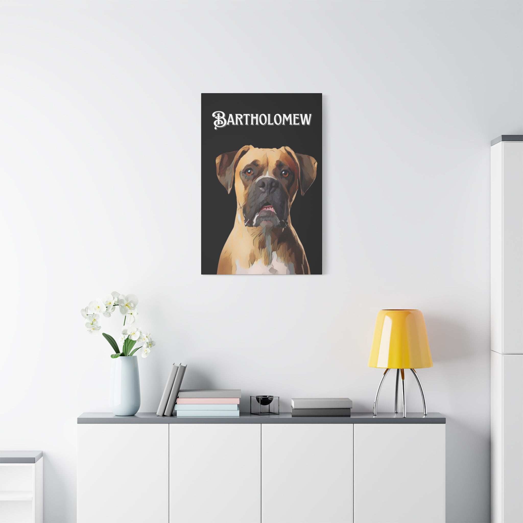 Cartoon Personalized Black Canvas Art - Custom Made Portrait of Your Pet(s)
