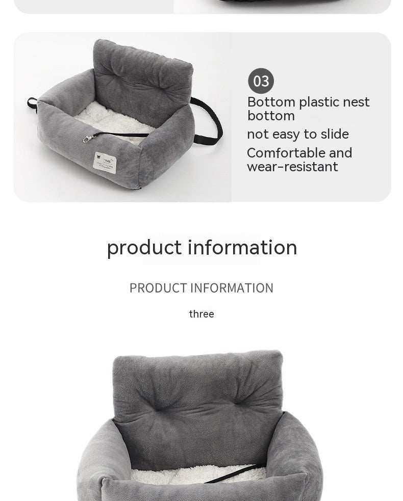 Soft Plush Nest Pet Bed Car Seat - Secure Your Pet