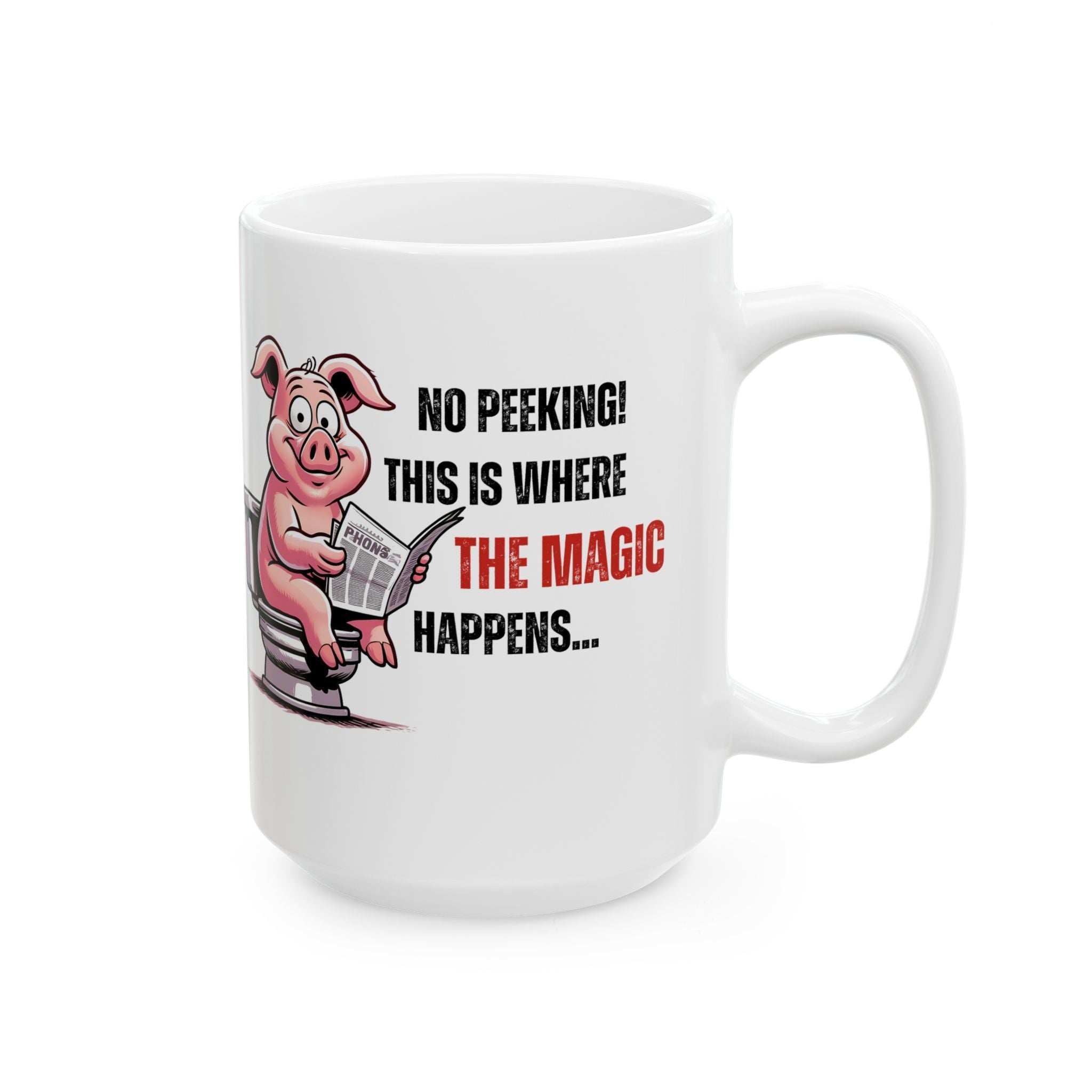 Funny Ceramic Mug - 'No Peeking!' Pig Design - Perfect Gift for Friends or Family