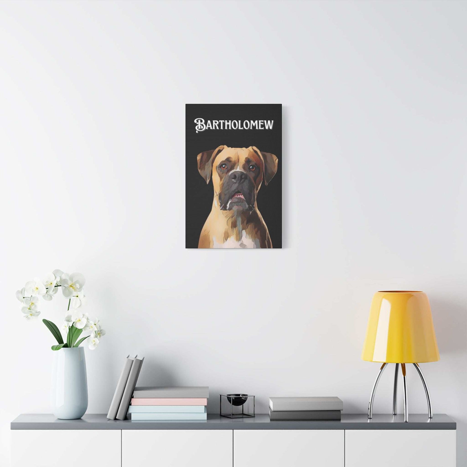 Cartoon Personalized Black Canvas Art - Custom Made Portrait of Your Pet(s)