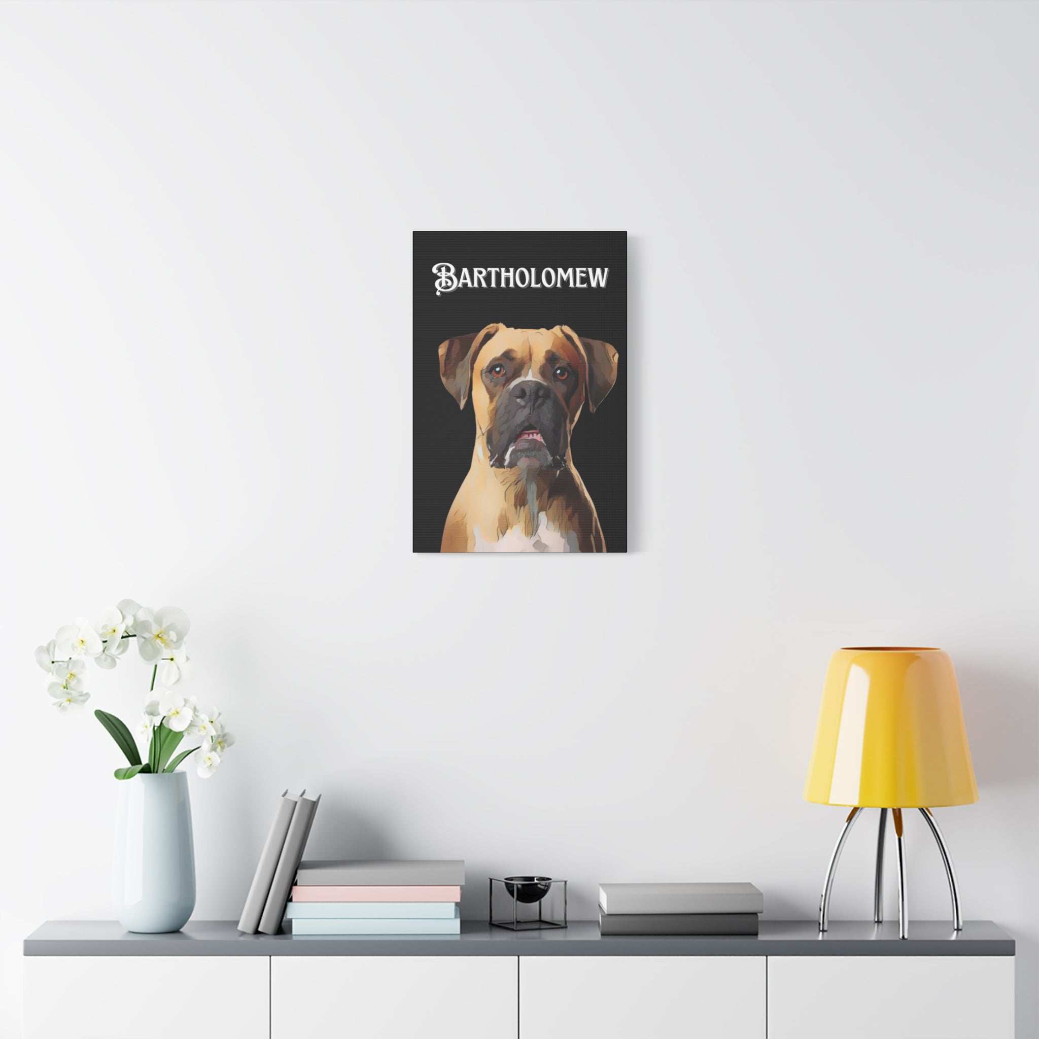 Cartoon Personalized Black Canvas Art - Custom Made Portrait of Your Pet(s)
