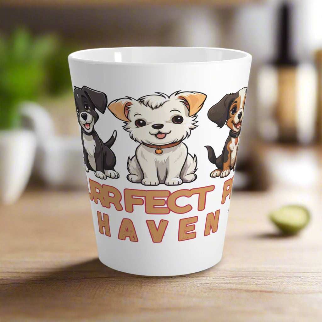 Purrfect Pet Haven Latte Mug - Adorable Dog-Themed Coffee Cup for Animal Lovers