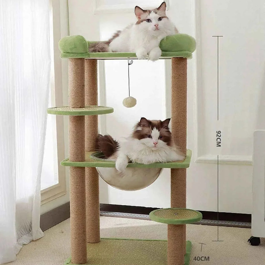 Plush Cat Tree Condo - Multi-Level Scratching Posts