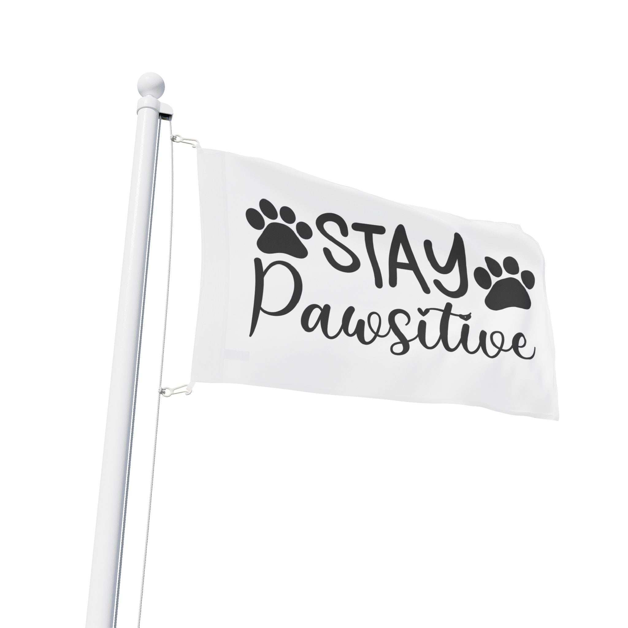 Paw Print Flag - Stay Pawsitive Home Decor