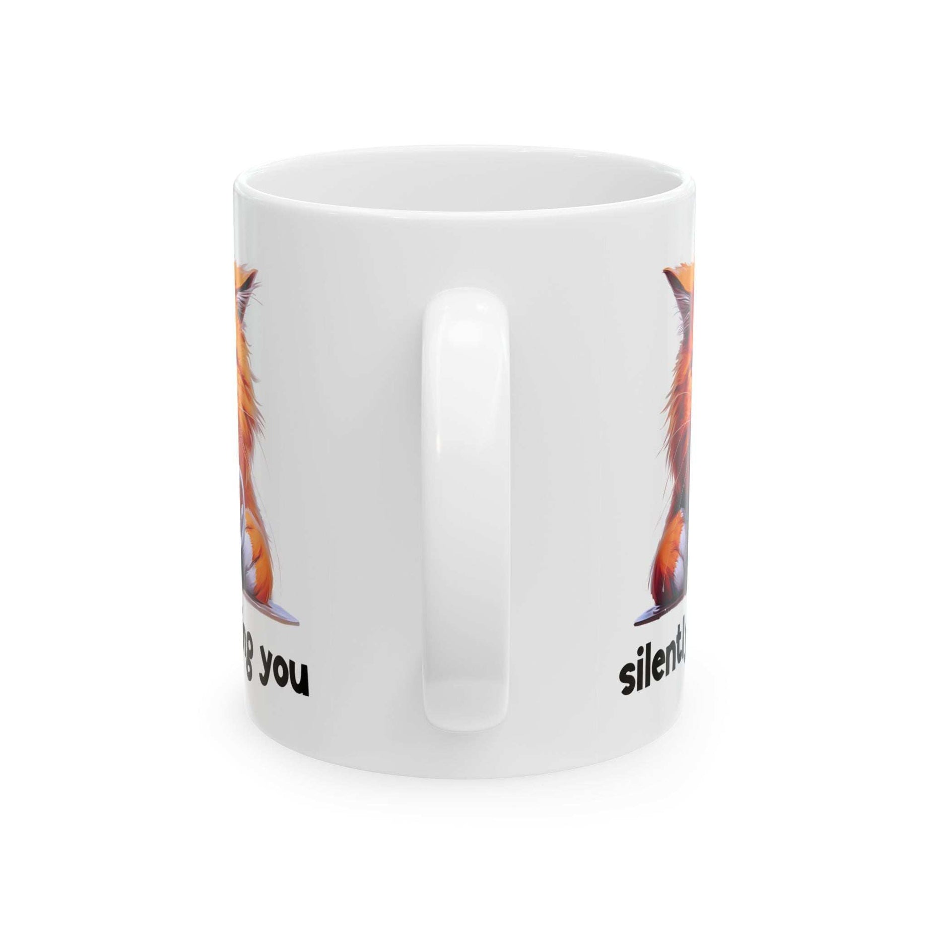 Funny Cat Ceramic Mug - 'Judging You Silently' (11oz, 15oz)