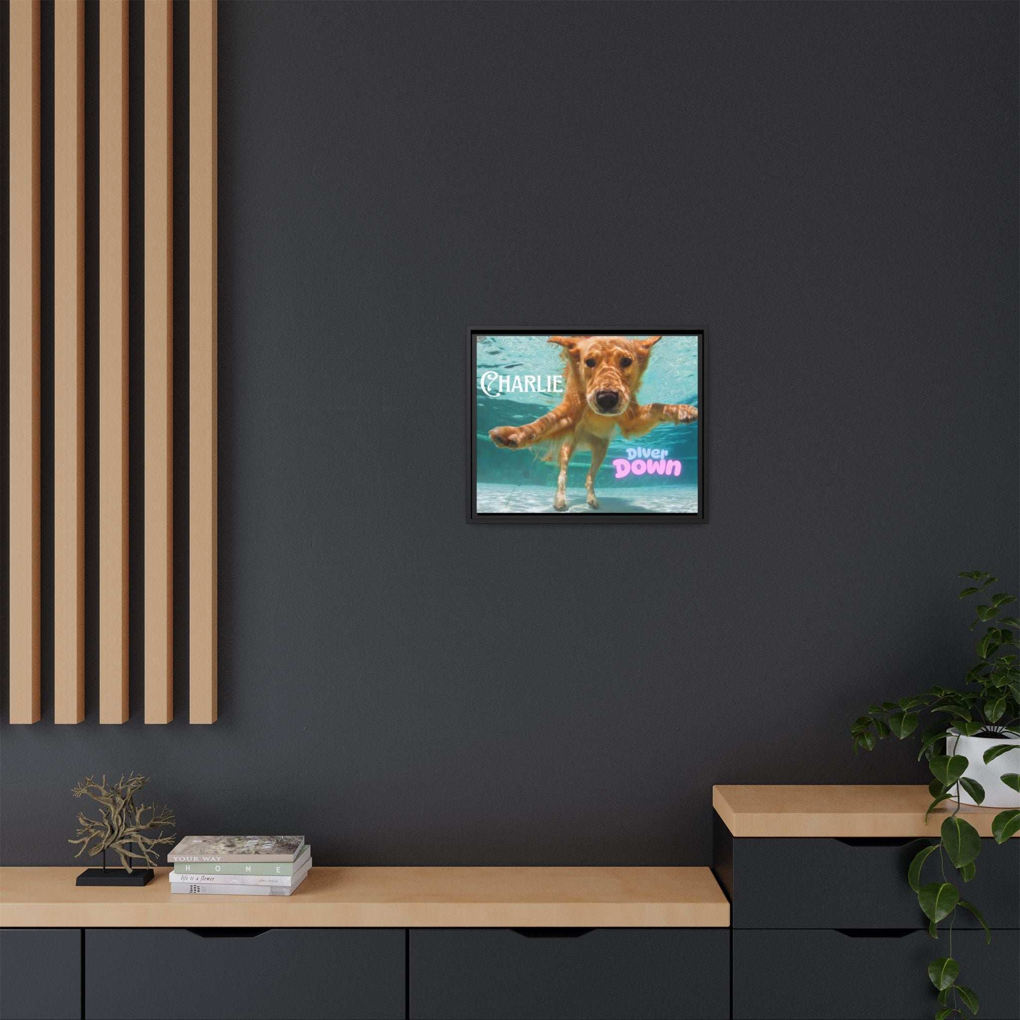 Framed Personalized Landscape Photo Canvas Wall Art - 'Add your Caption'
