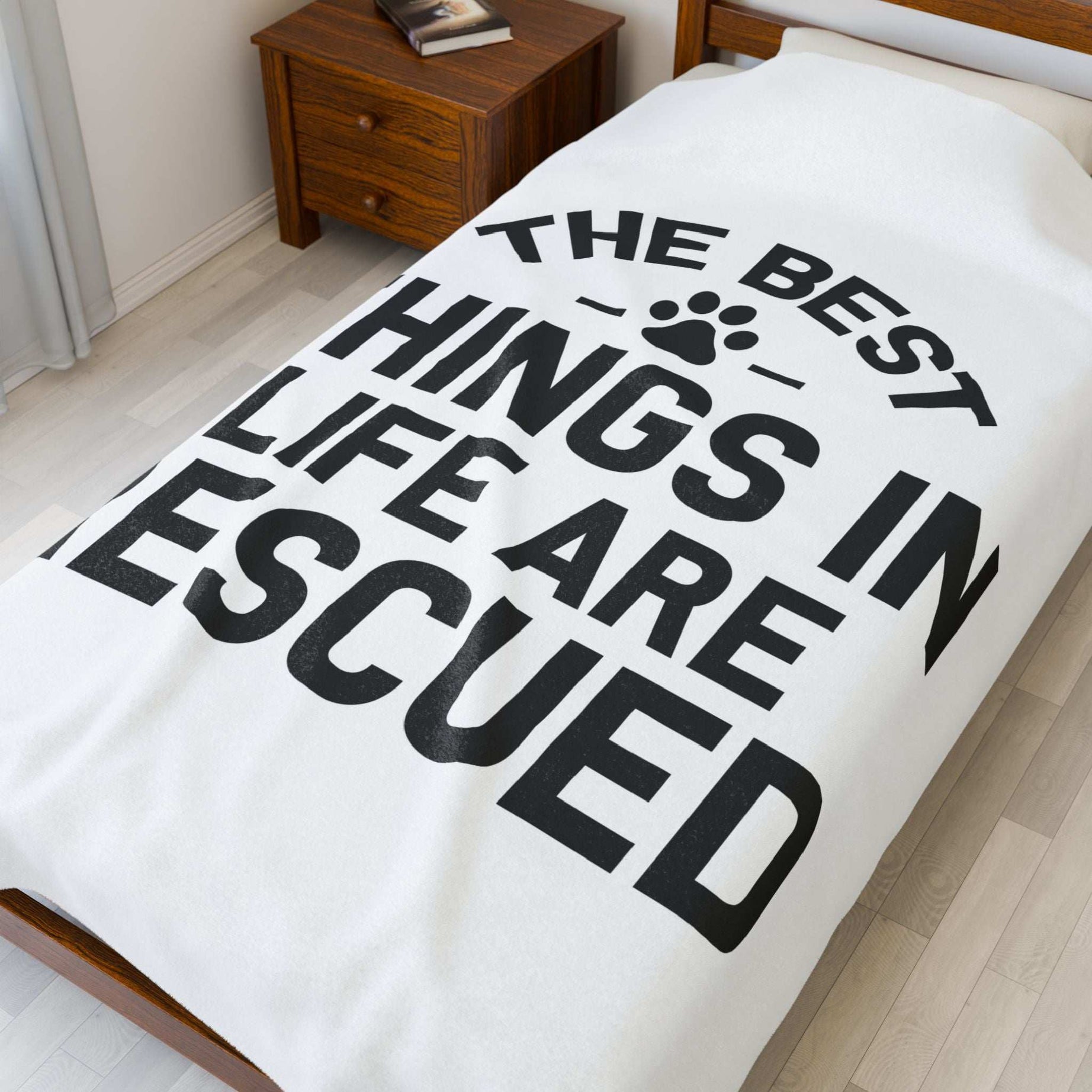 Inspirational Pet Best Rescue - Velveteen Plush Blanket